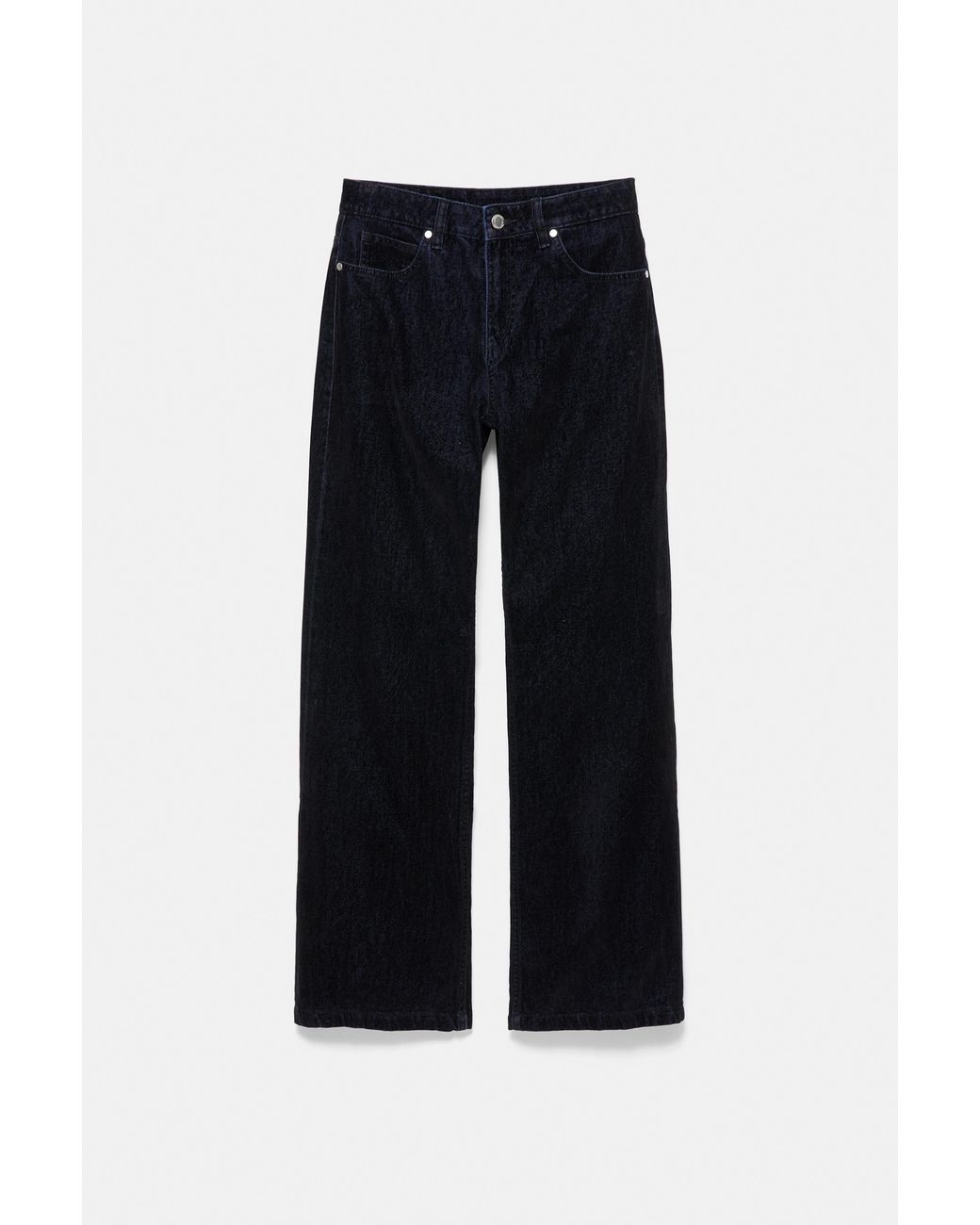 Pull&Bear Straight Broek Met Velvet Effect in het Blue