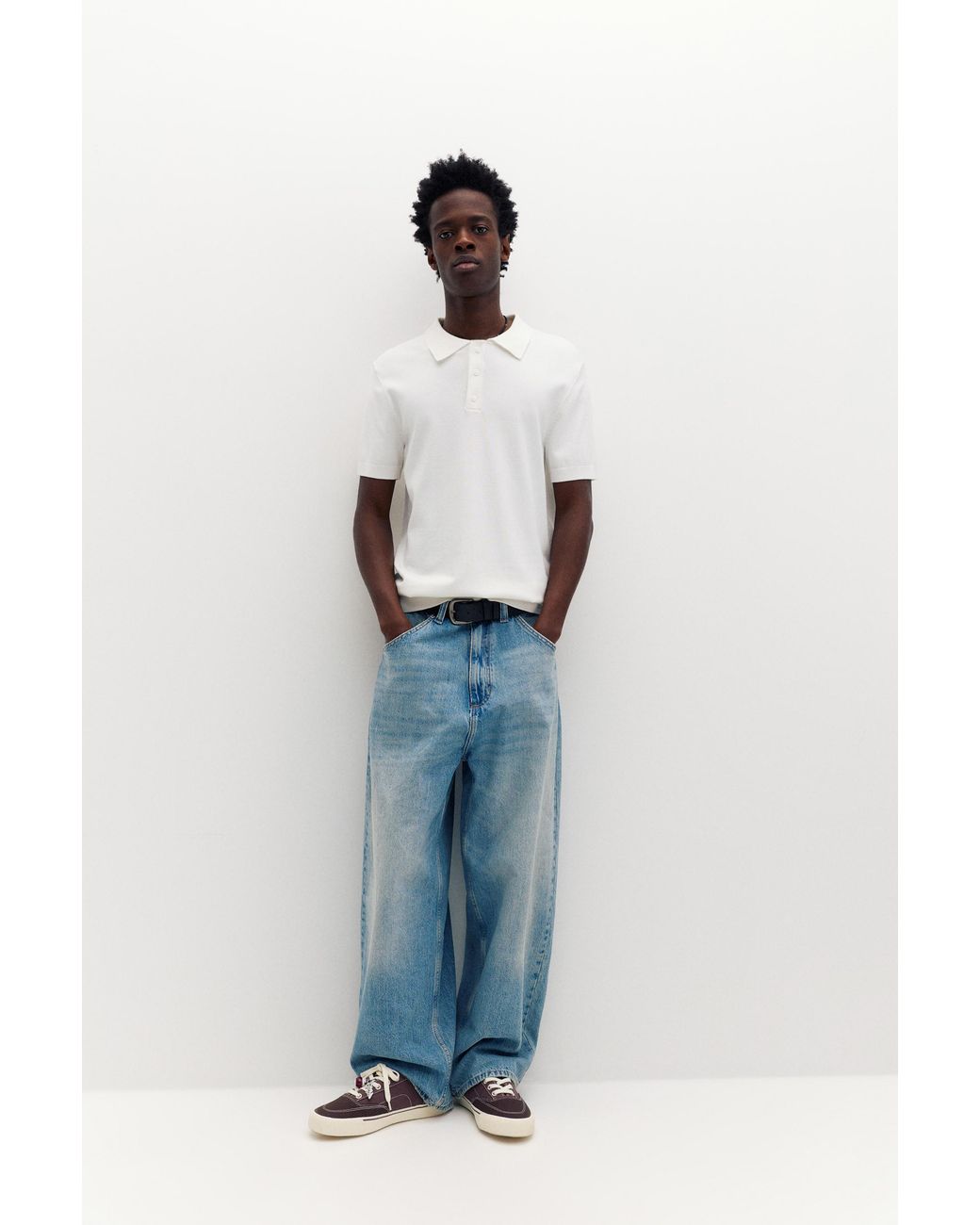 Polo di Pull&Bear in Blue da Uomo