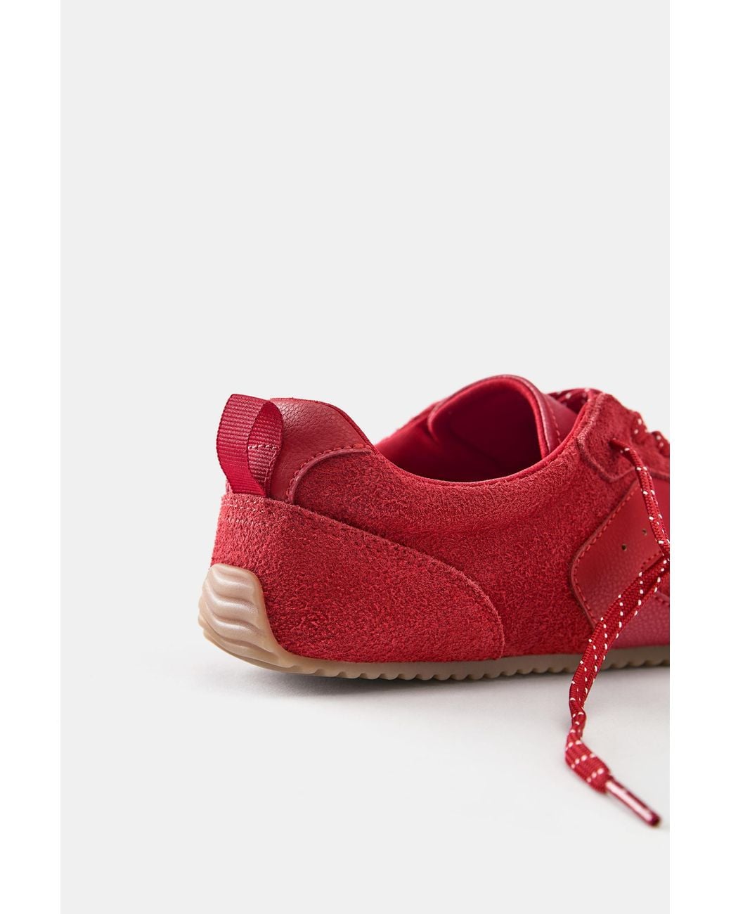 Pull&Bear Red Leather Barefoot Trainers