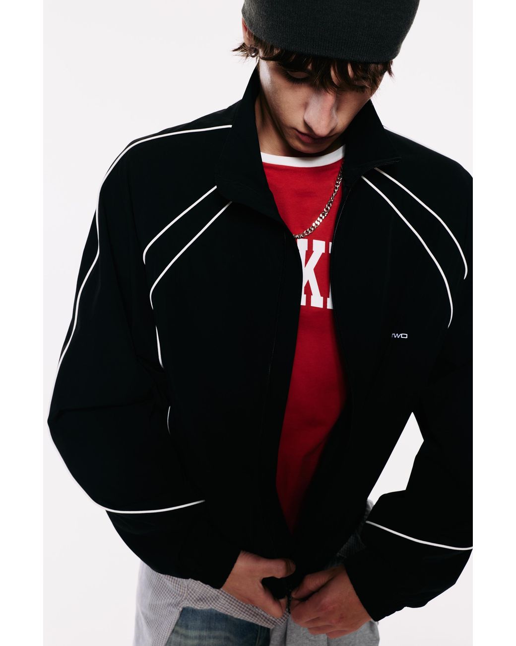 Pull&Bear Blue Stwd Piping Zip-Up Jacket for men