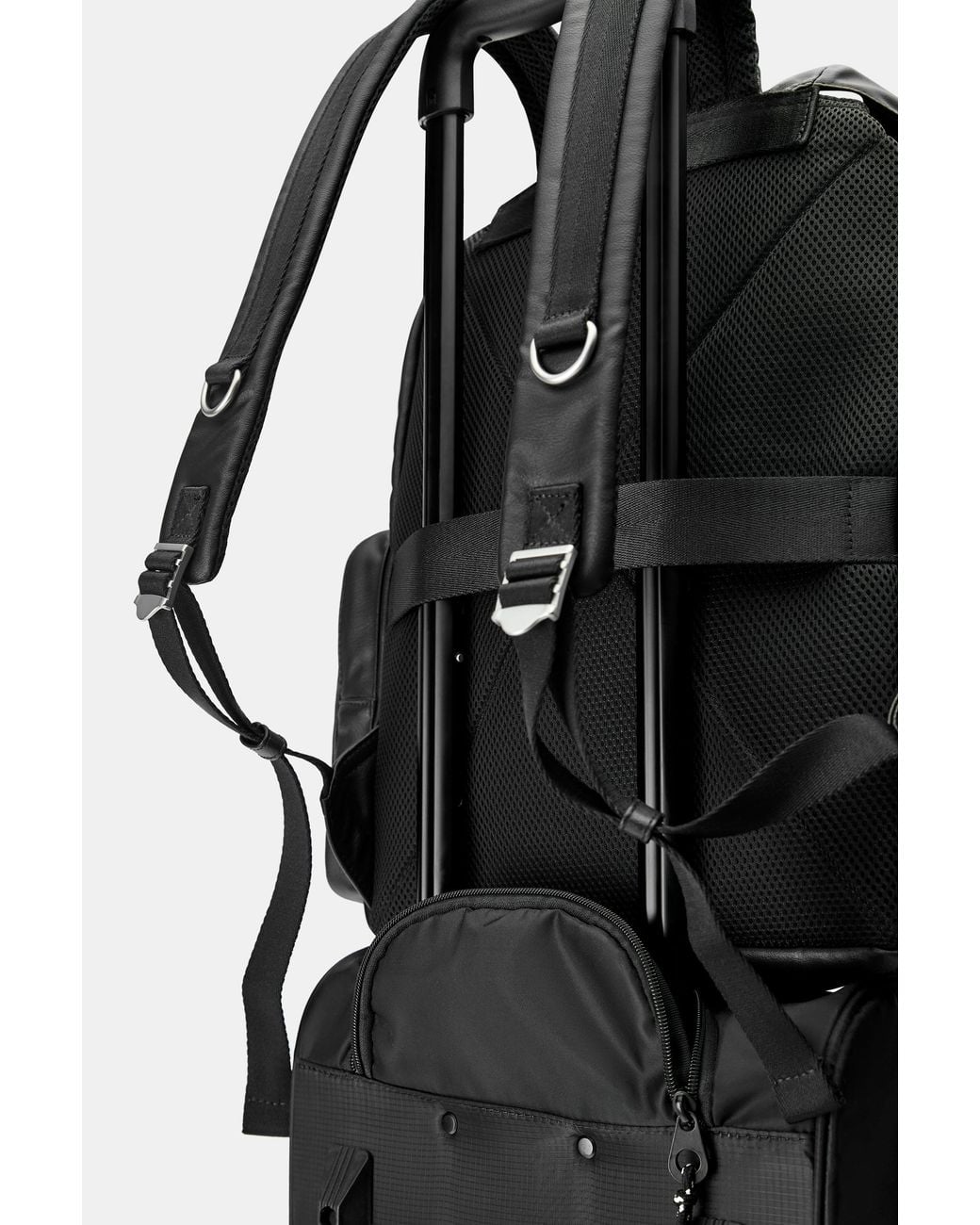 Pull&Bear Blue Suede Multipocket Backpack for men