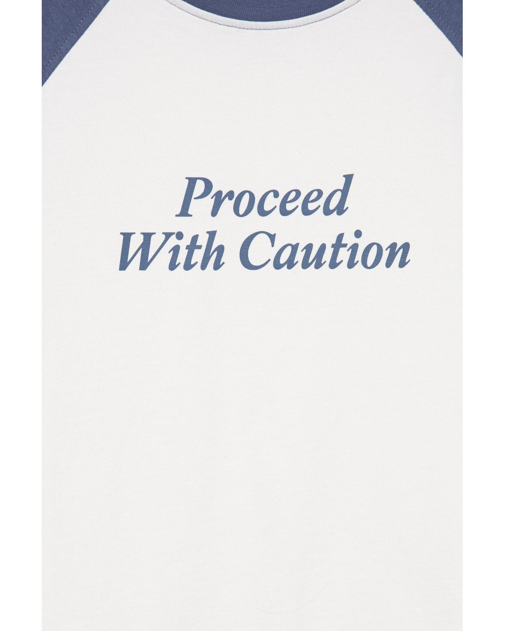 Pull&Bear Blue Slogan Raglan T-Shirt