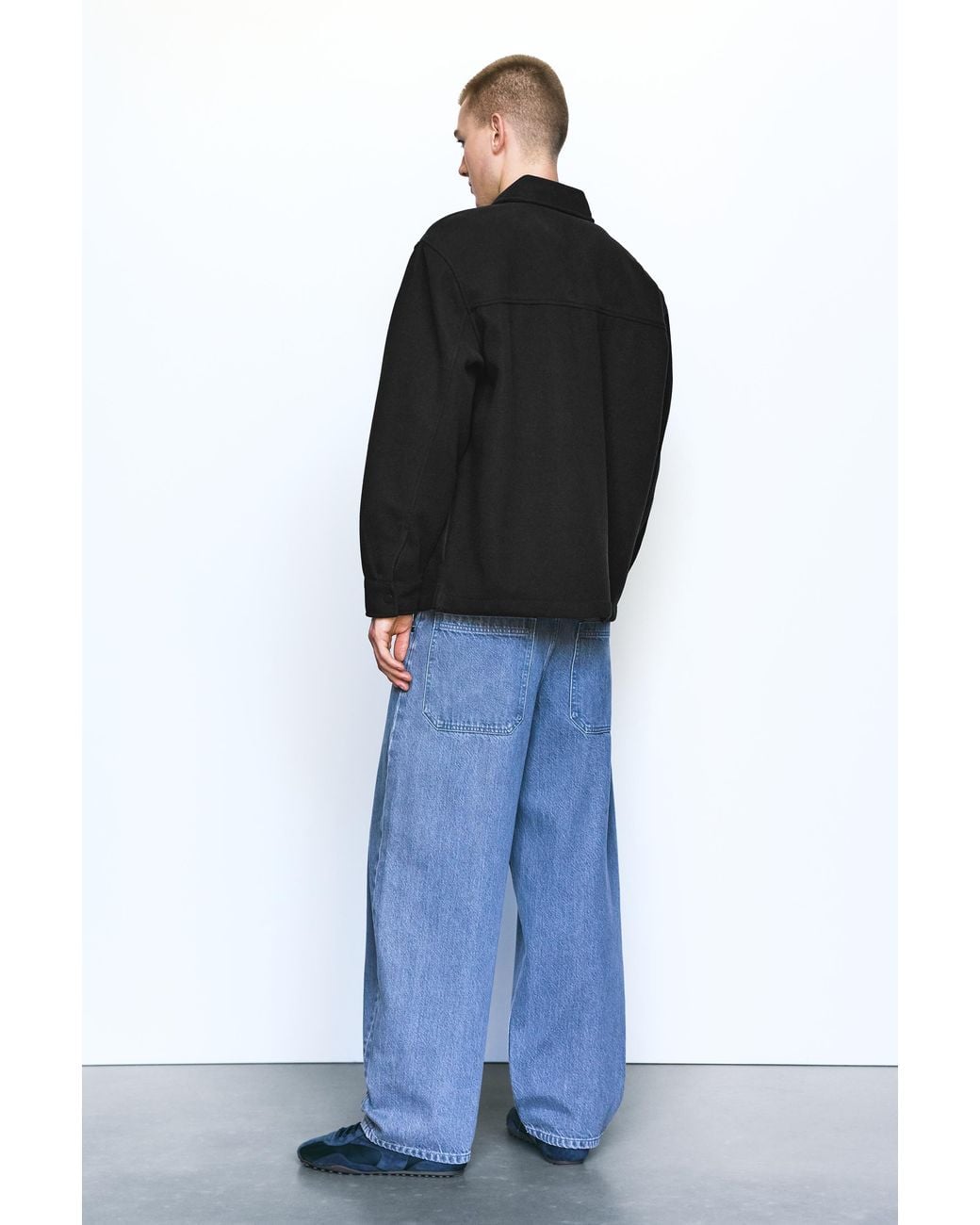 Pull&Bear Blue Long Sleeve Overshirt for men