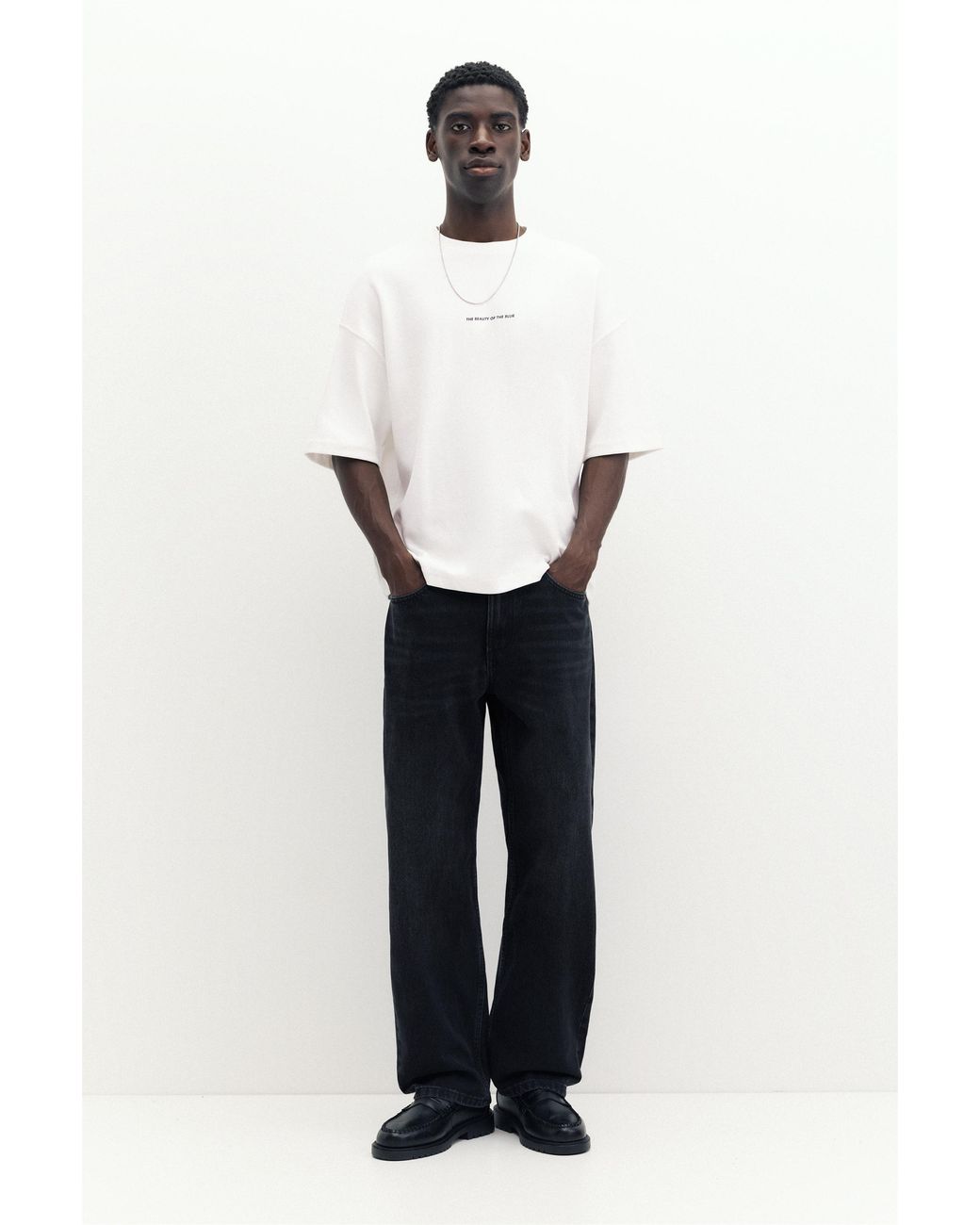 Pull&Bear Interlock T-Shirt Met Fotoprint in het White voor heren
