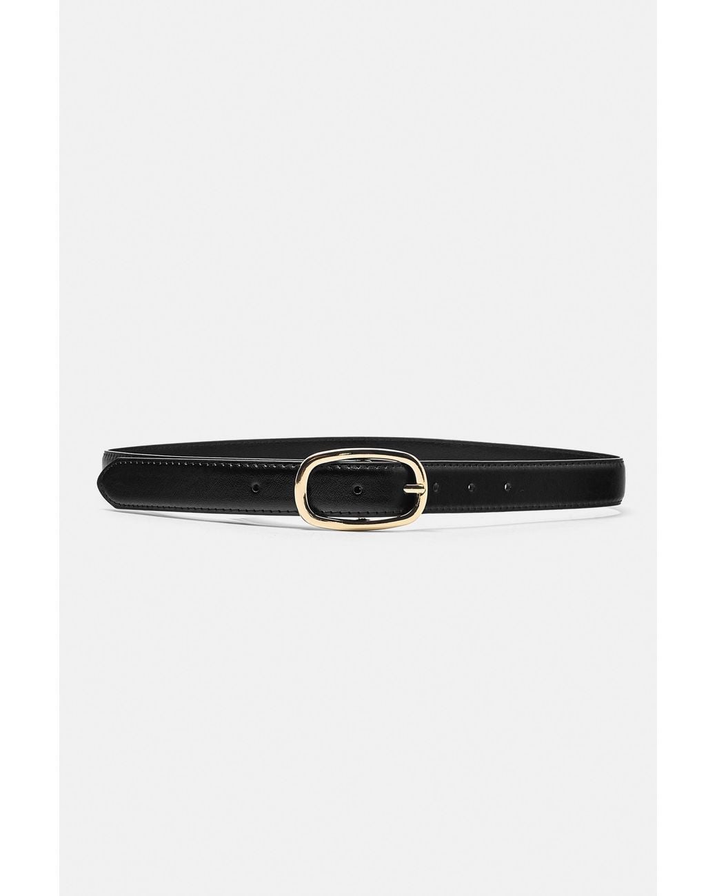 Pull&Bear Black Schmaler Gürtel Mit Ovaler Schnalle