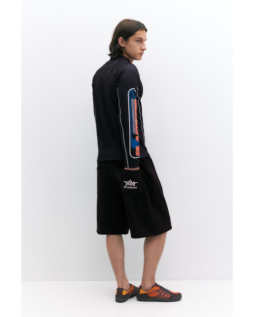 Pull&Bear Black Pleasures X Stwd Bermuda Sweat Shorts for men