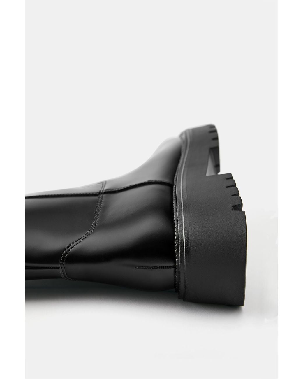 Pull&Bear Black Flat Tall Boots