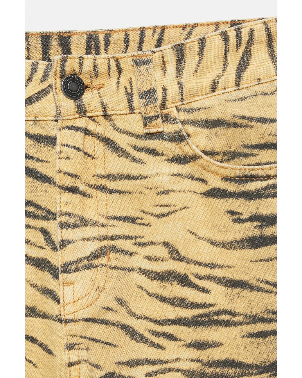 Pull&Bear Straight Jeans Met Dierenprint in het Blue