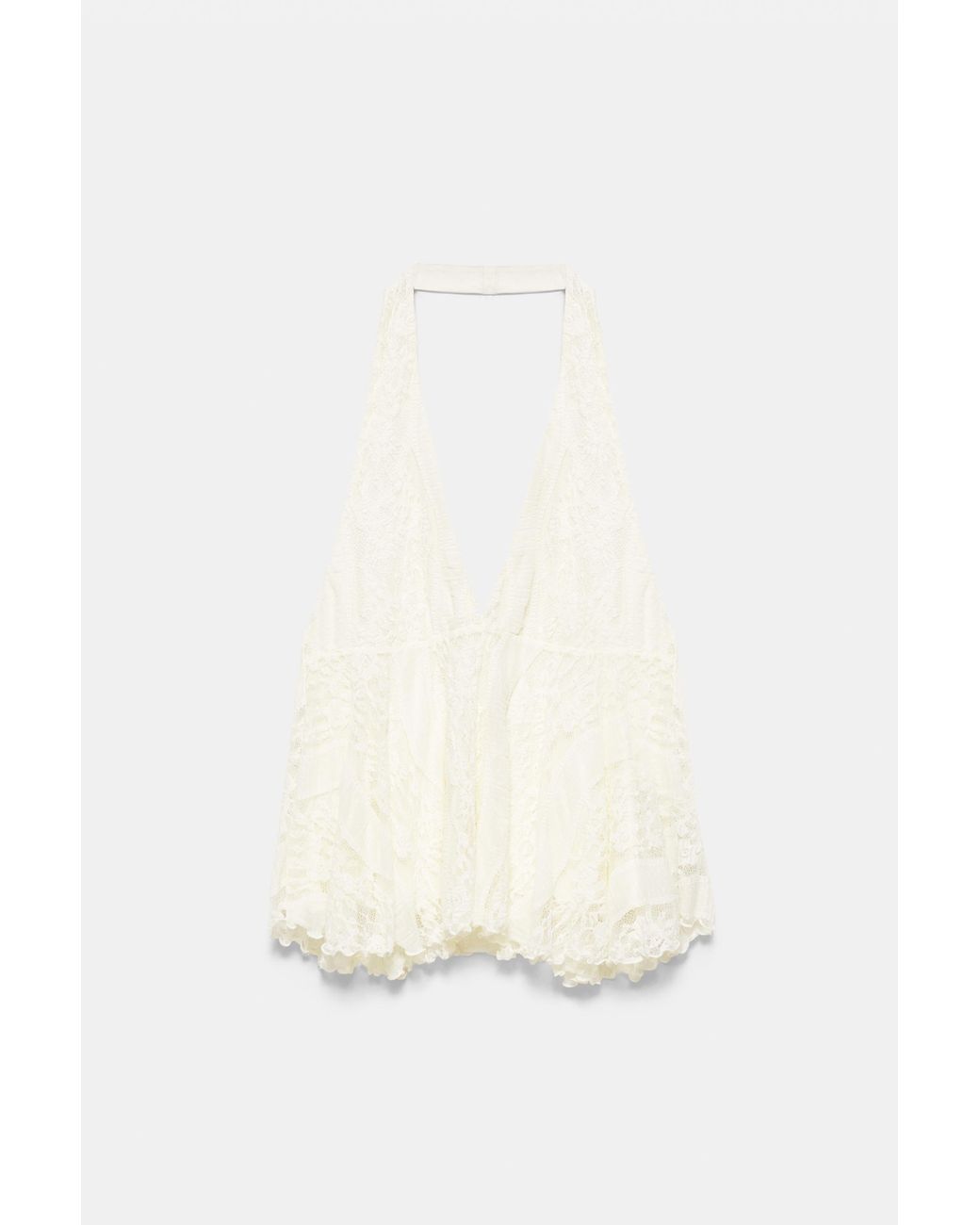 Pull&Bear White Lace Halter Top