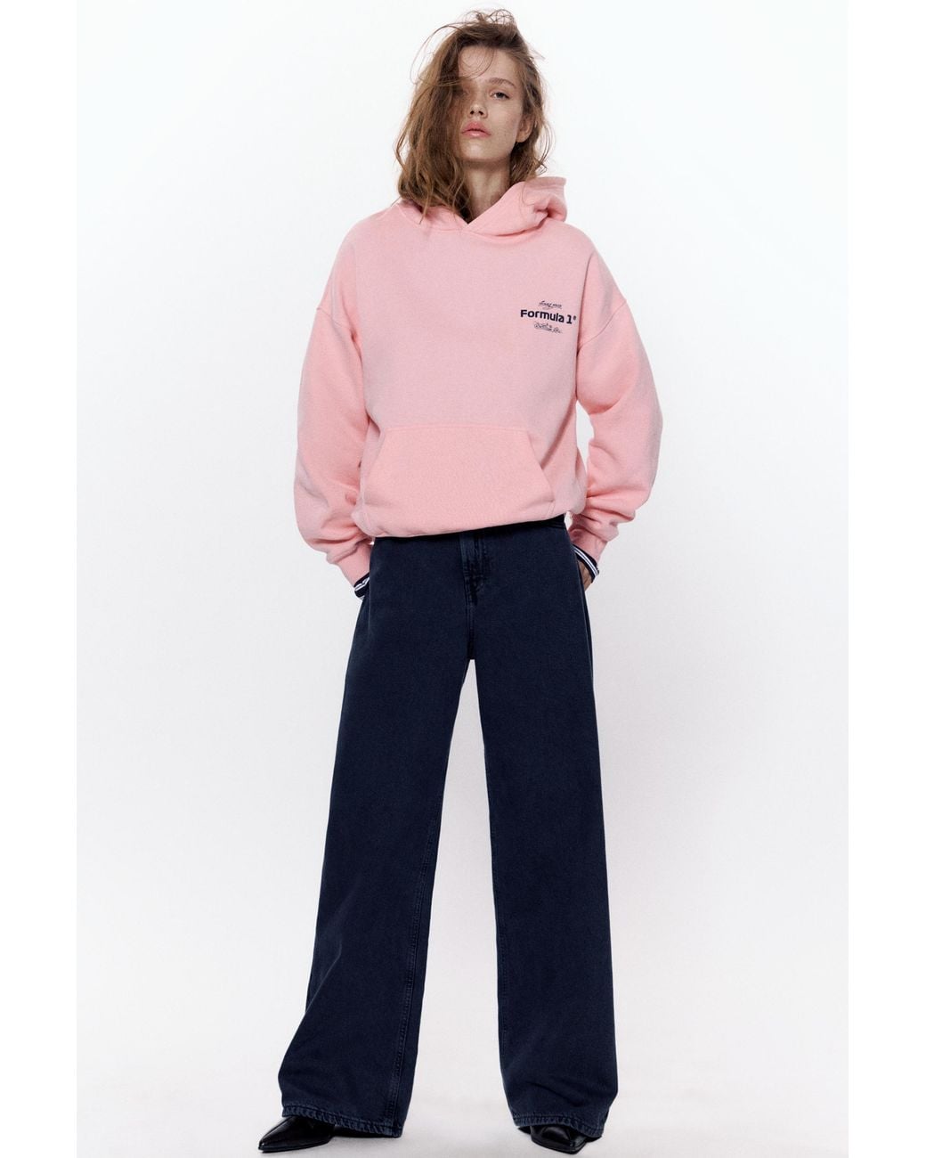 Pull&Bear Pink Disney X F1 Mickey Hood Sweatshirt
