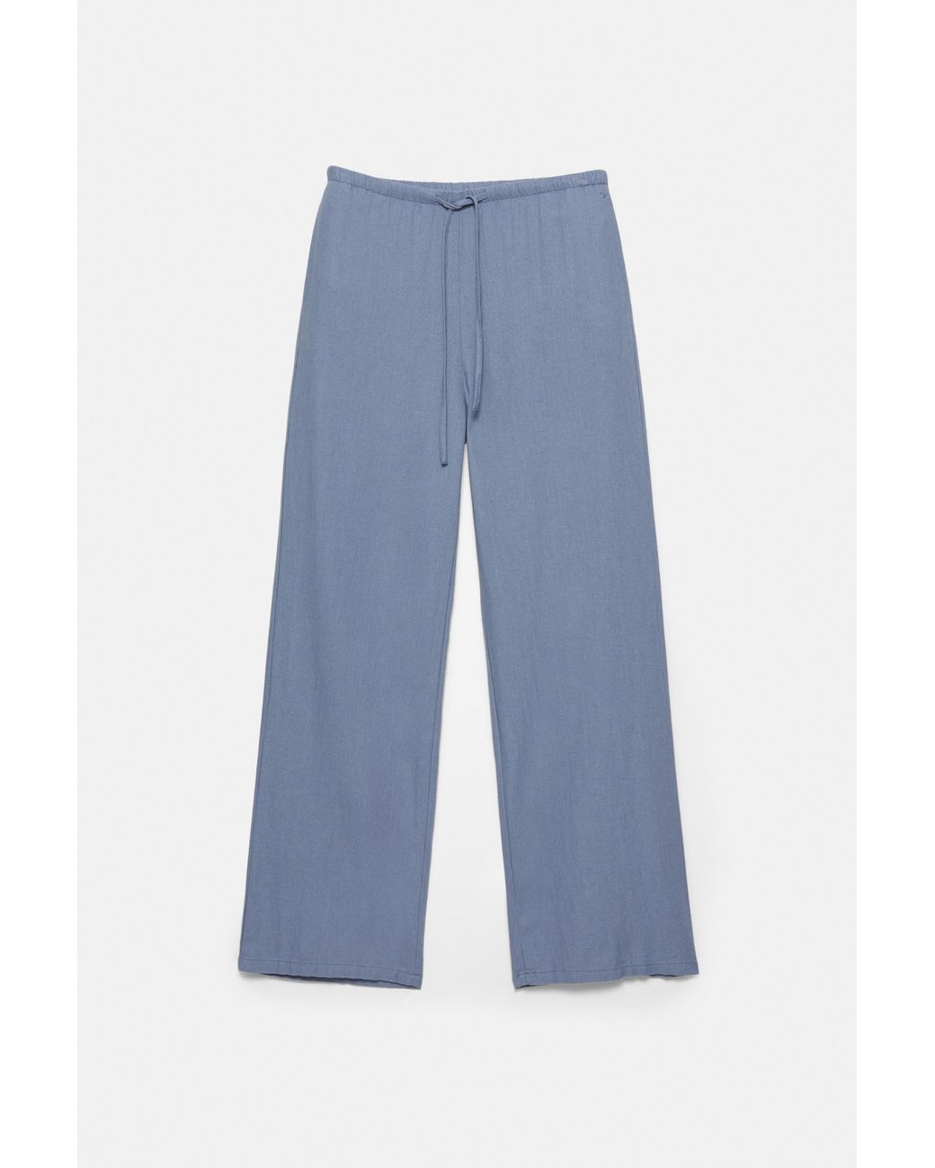 Pull&Bear Blue Linen Blend Joggers