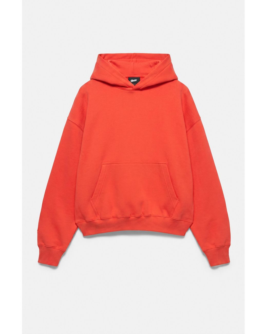 Pull&Bear Red Stwd Logo Boxy-Fit Hoodie for men