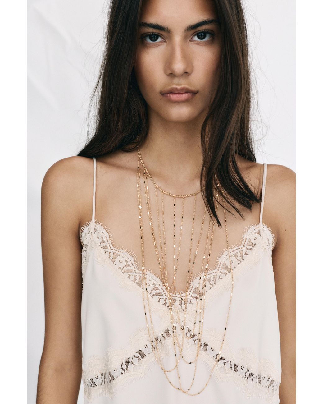 Collier Multi-Chaînes Pull&Bear en coloris White