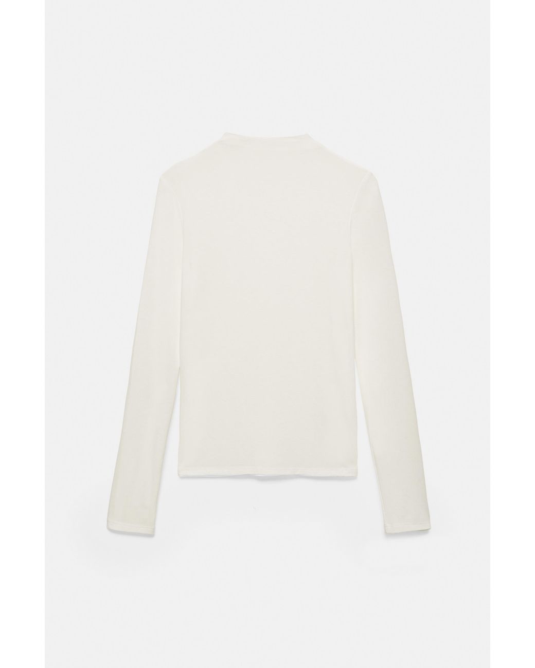 Pull&Bear White Basic Mock Neck T-Shirt