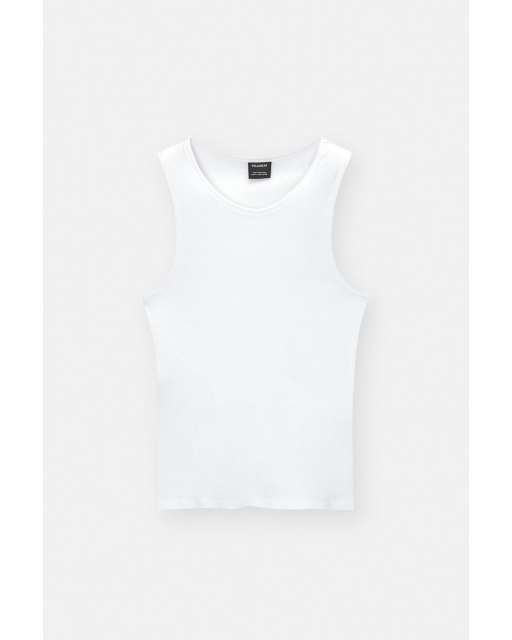 Débardeur Côtelé Pull&Bear pour homme en coloris White