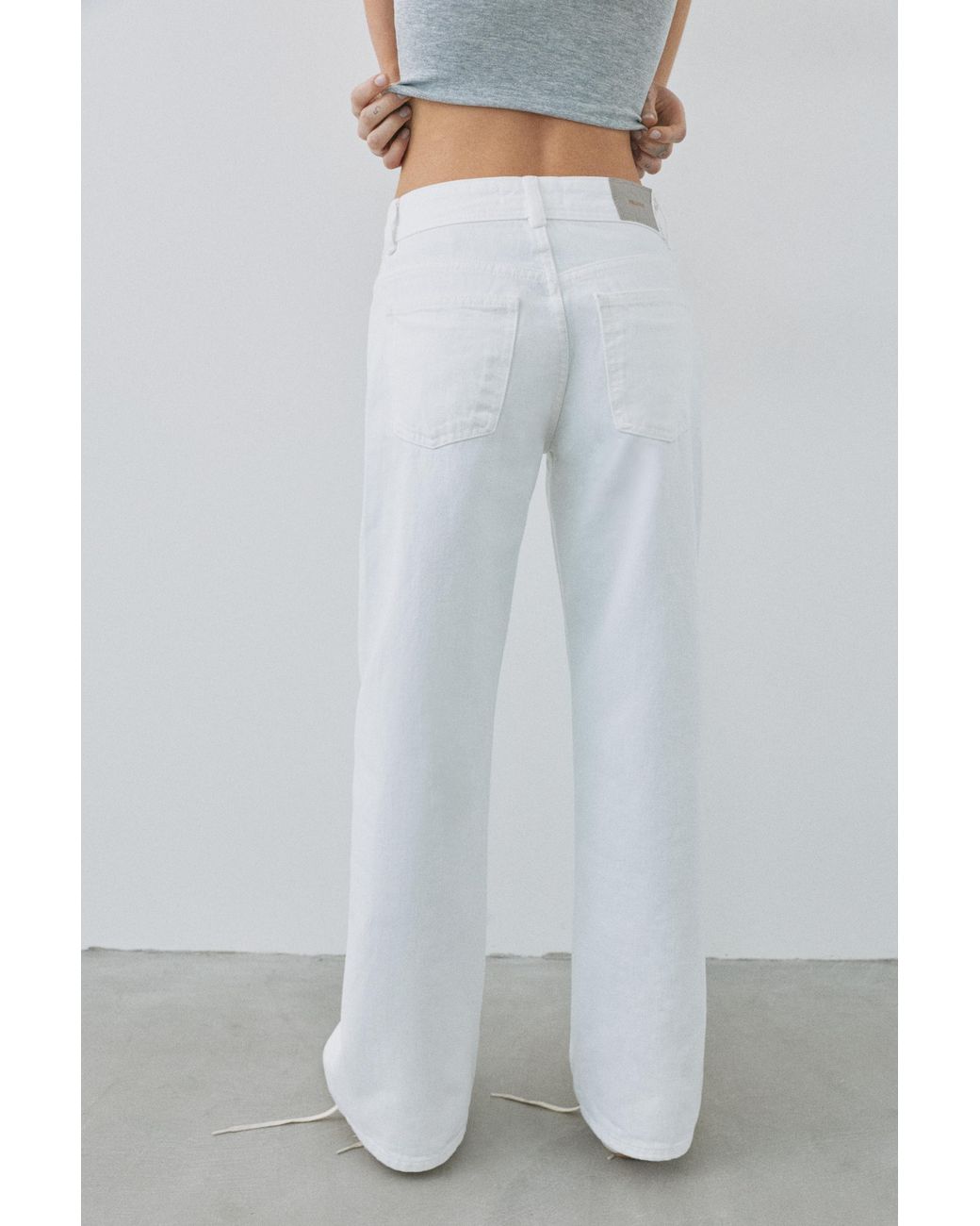 Pull&Bear Gray Low-Rise Straight-Leg Jeans