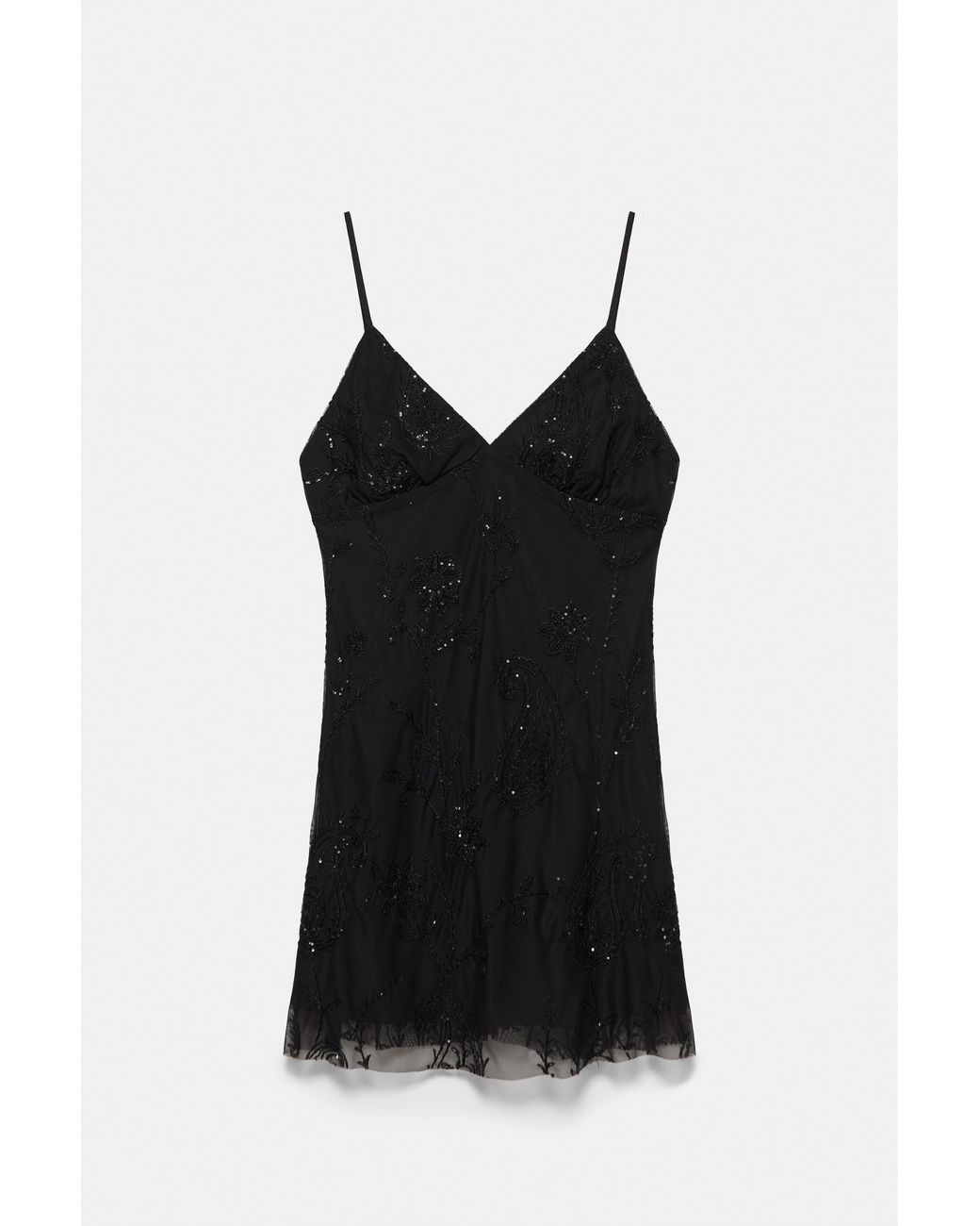 Pull&Bear Black Short Strappy Sequin Dress