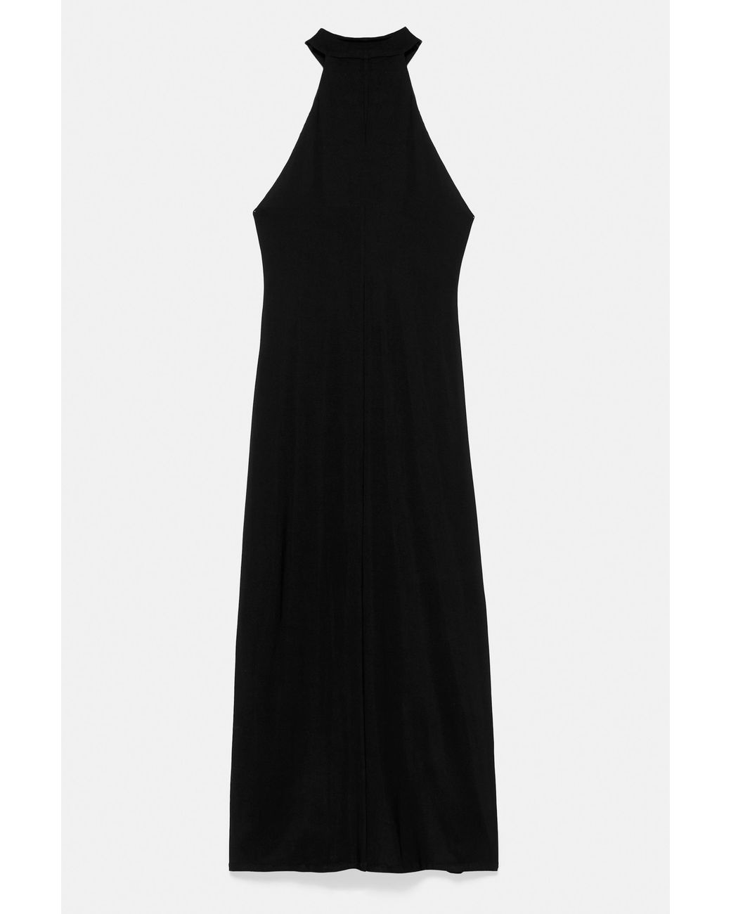 Pull&Bear Black Halter Midi Dress With Fireman Clasps