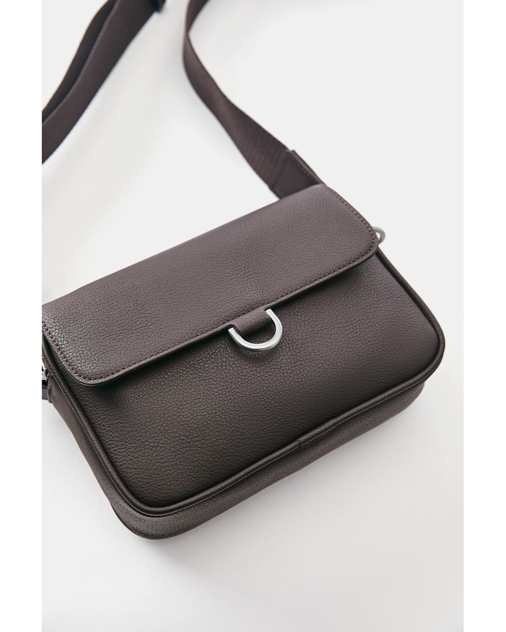 Pull&Bear Black Crossbody Bag With Ring for men