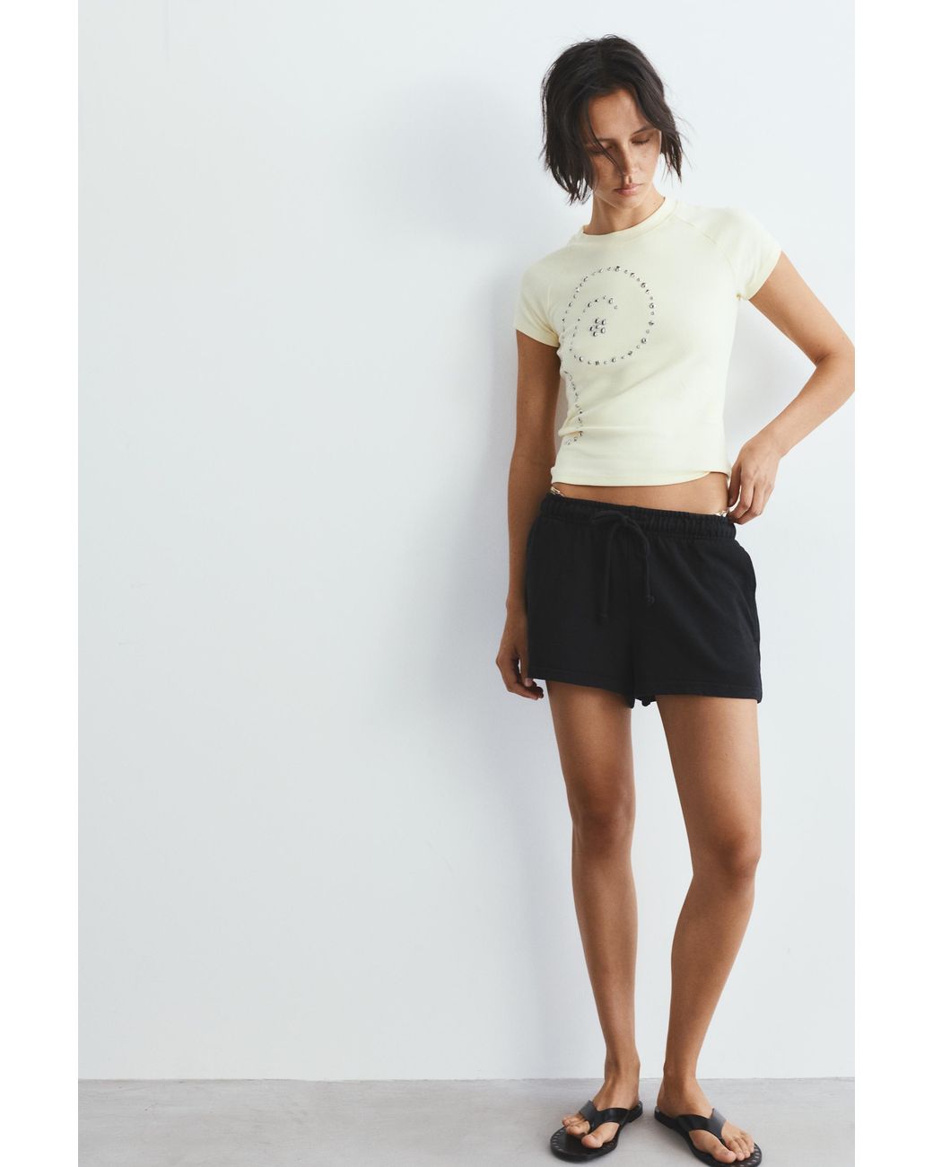 Pull&Bear White Sports Shorts With Elastic Waist