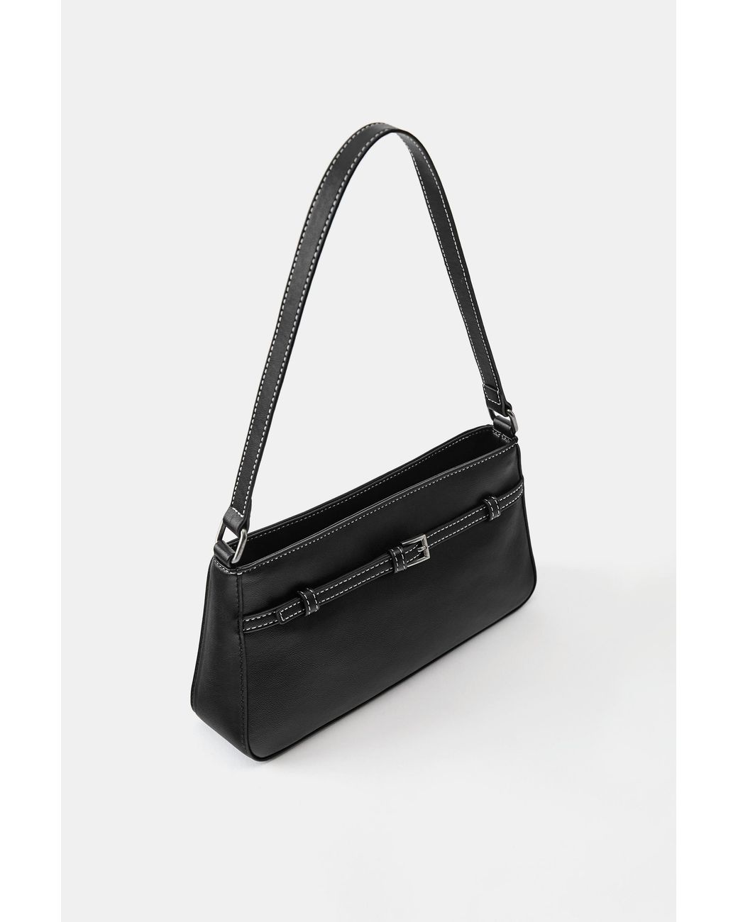 Pull&Bear White Buckle Shoulder Bag