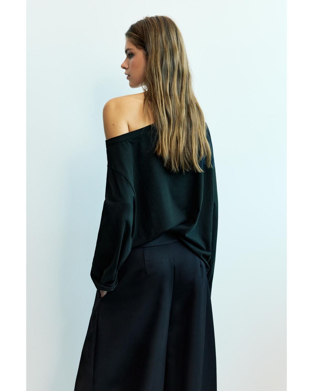 Pull&Bear Blue Asymmetric Oversize T-Shirt