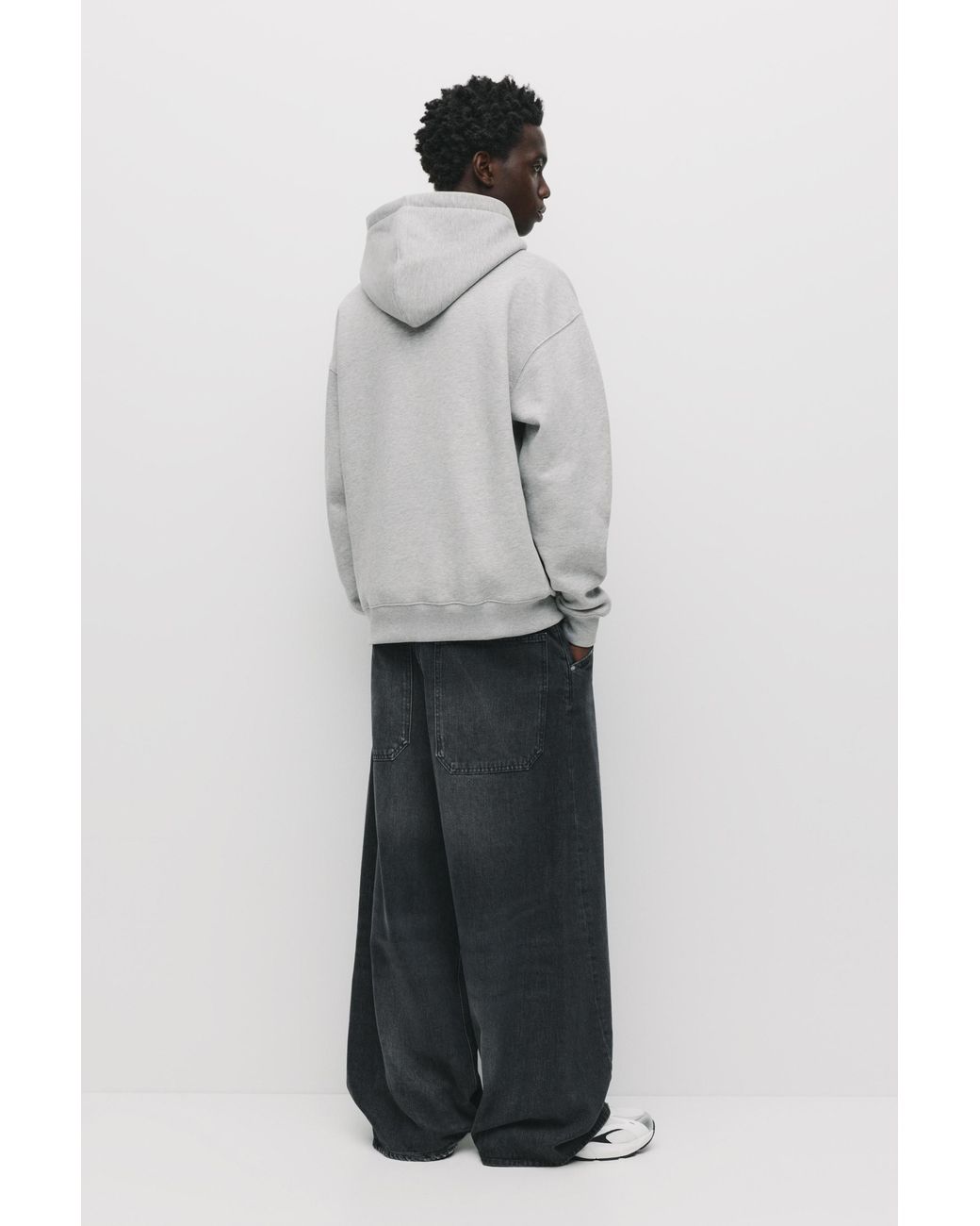 Pull&Bear Basic Hoodie in het Gray voor heren