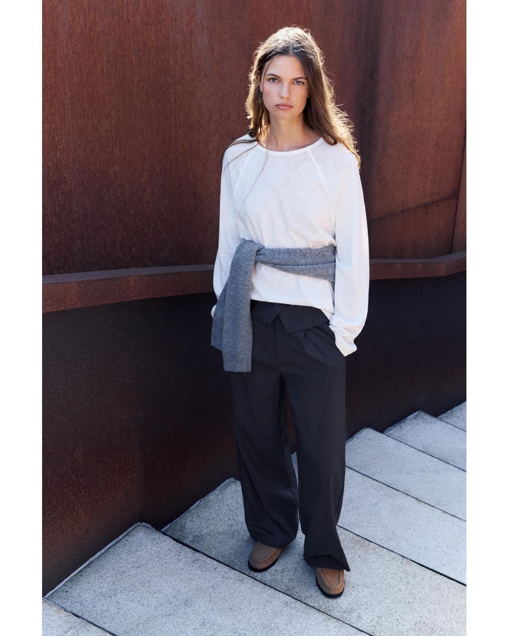 Pull&Bear Nette Broek Met Omgeslagen Taille in het Blue