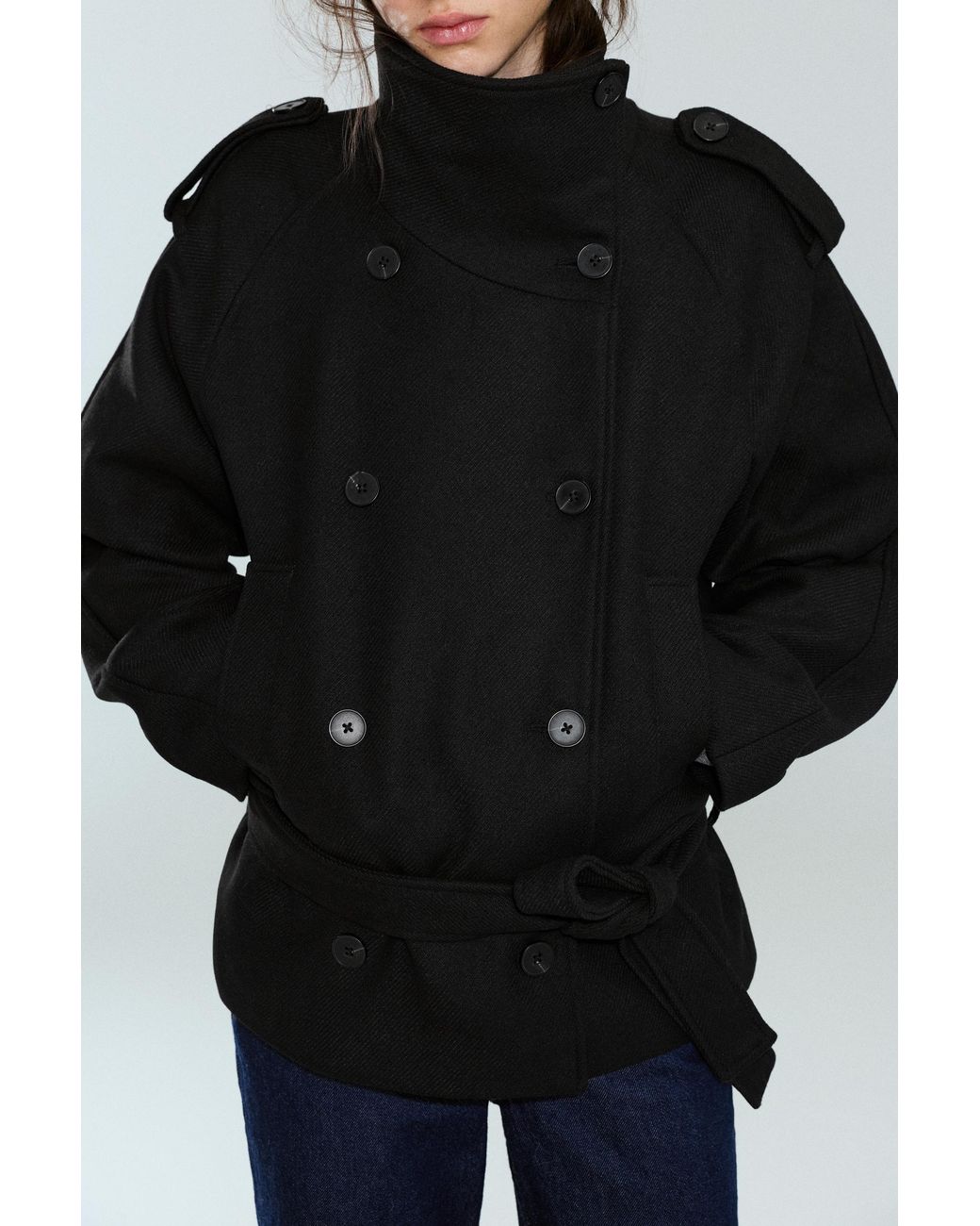 Trench Corto di Pull&Bear in Black