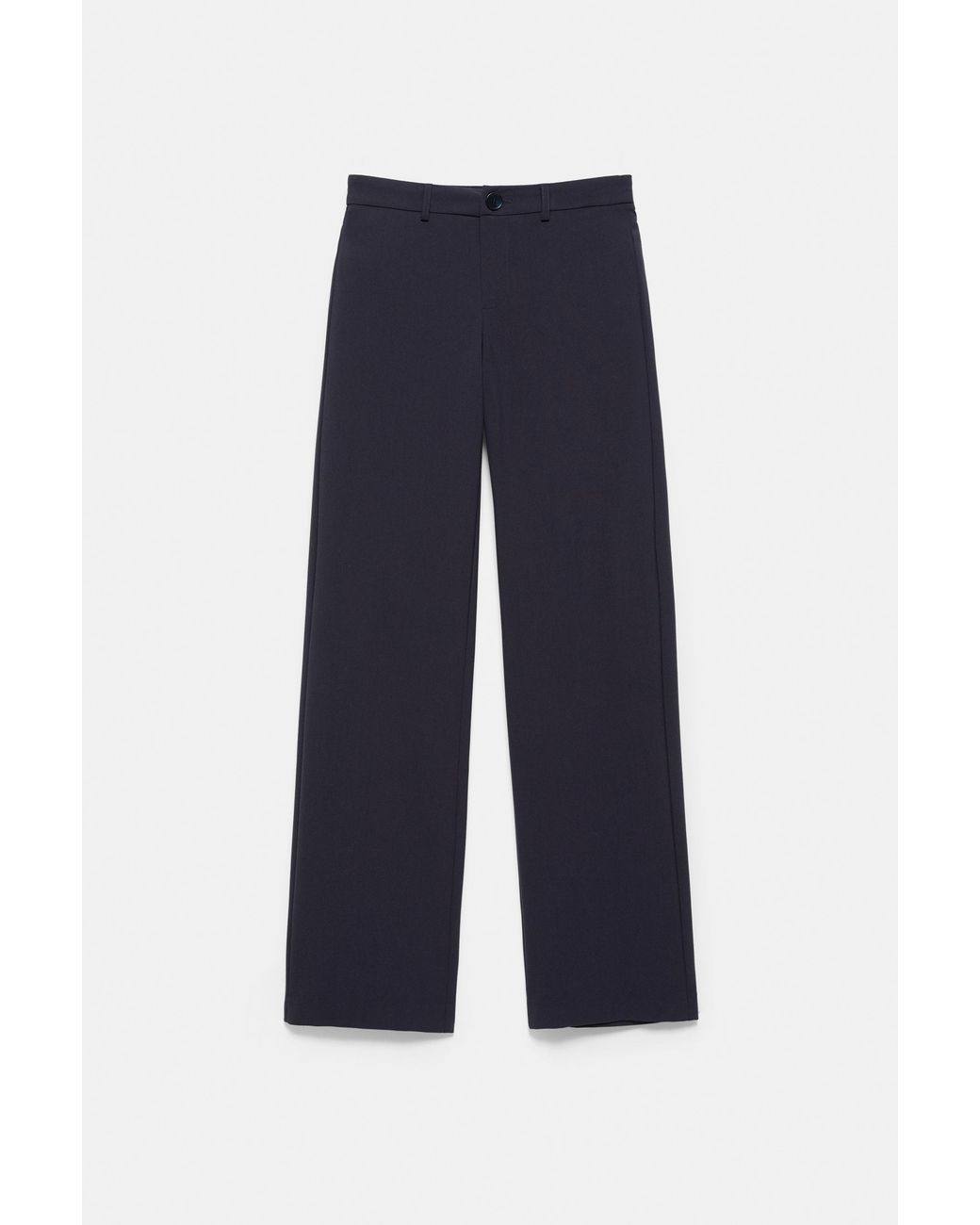 Pull&Bear Blue Slim Fit Straight Smart Trousers