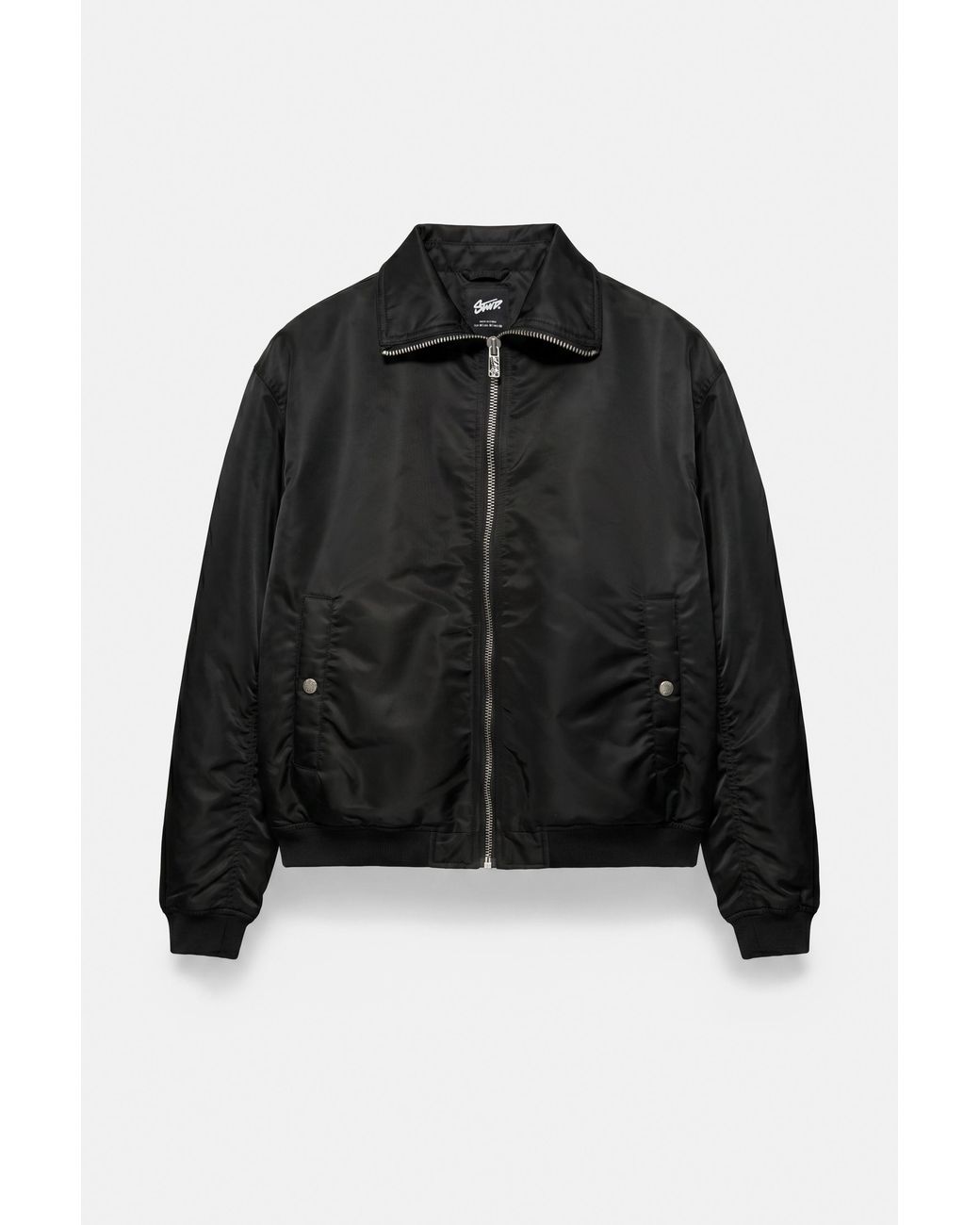 Pull&Bear Boxy Bomberjack in het Black voor heren