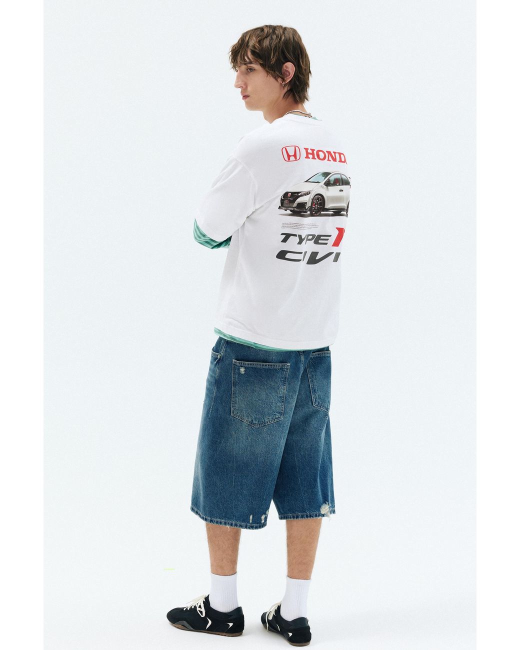 Pull&Bear White Honda Type R T-Shirt for men