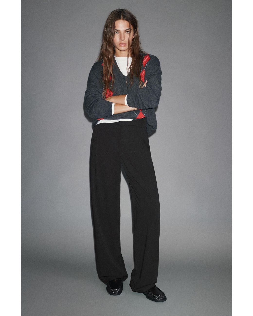 Pull&Bear Nette Broek Met Bandplooi in het Black