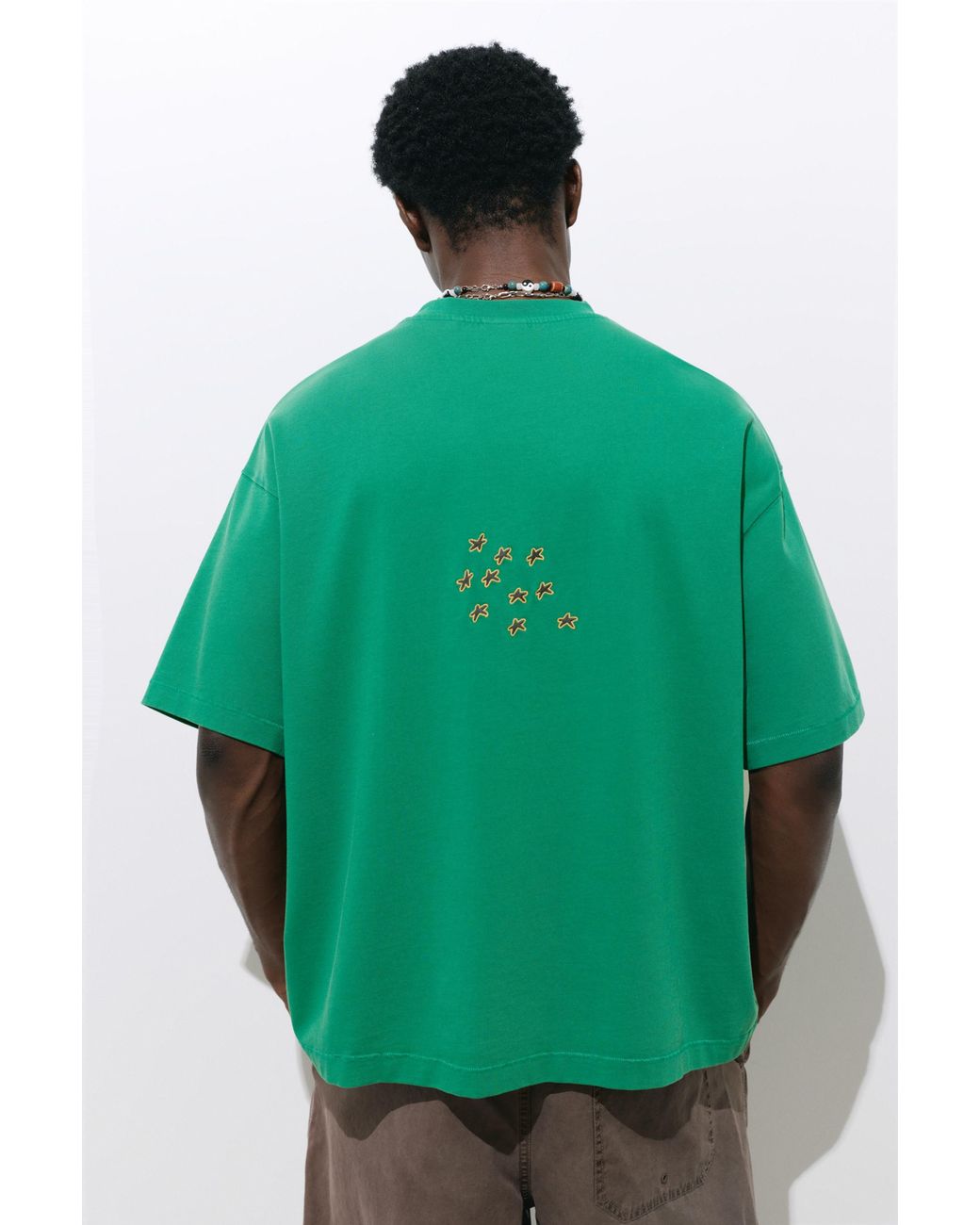 Pull&Bear Green Stwd Star T-Shirt for men