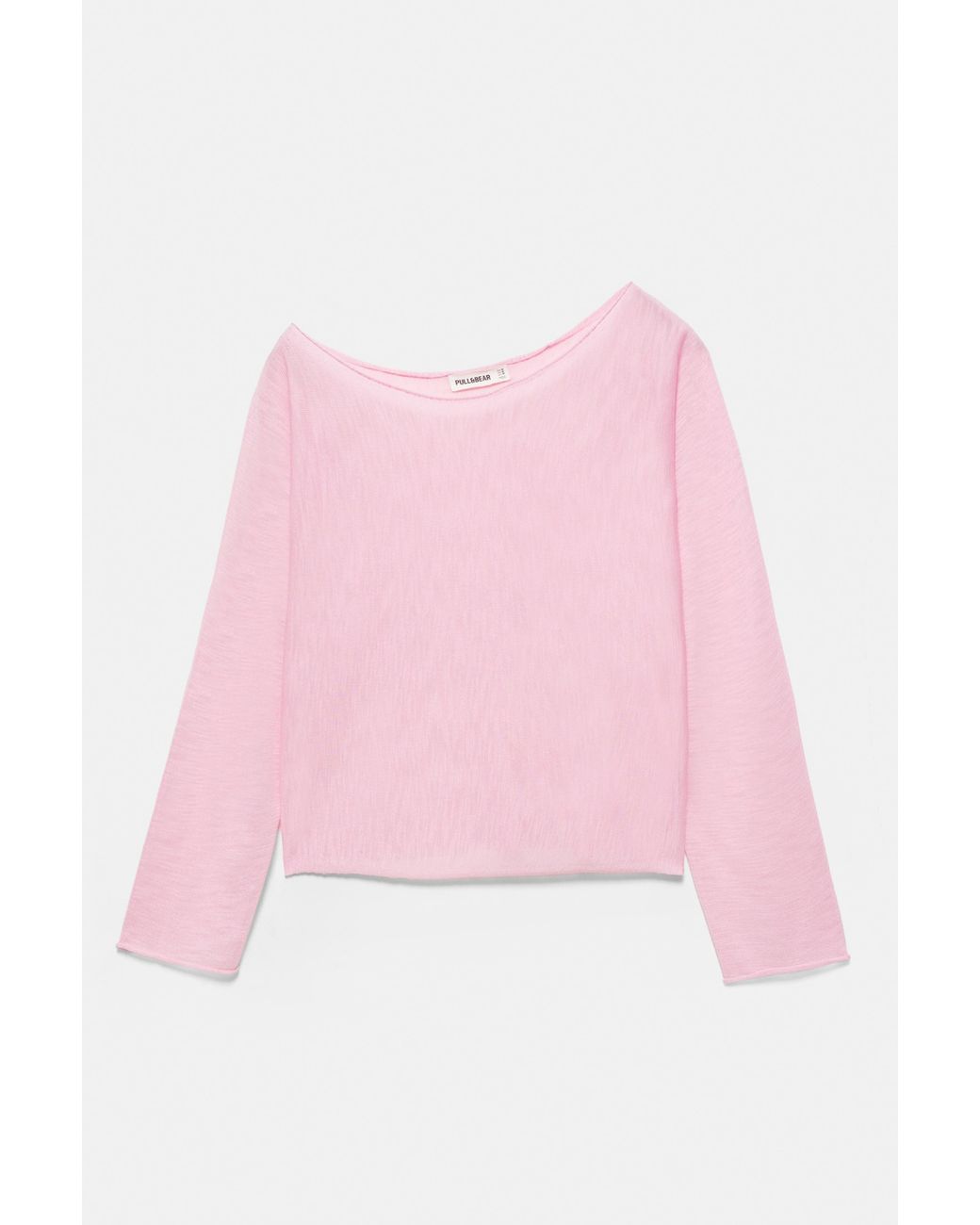 Pull&Bear Pink Fine Knit Asymmetric T-Shirt