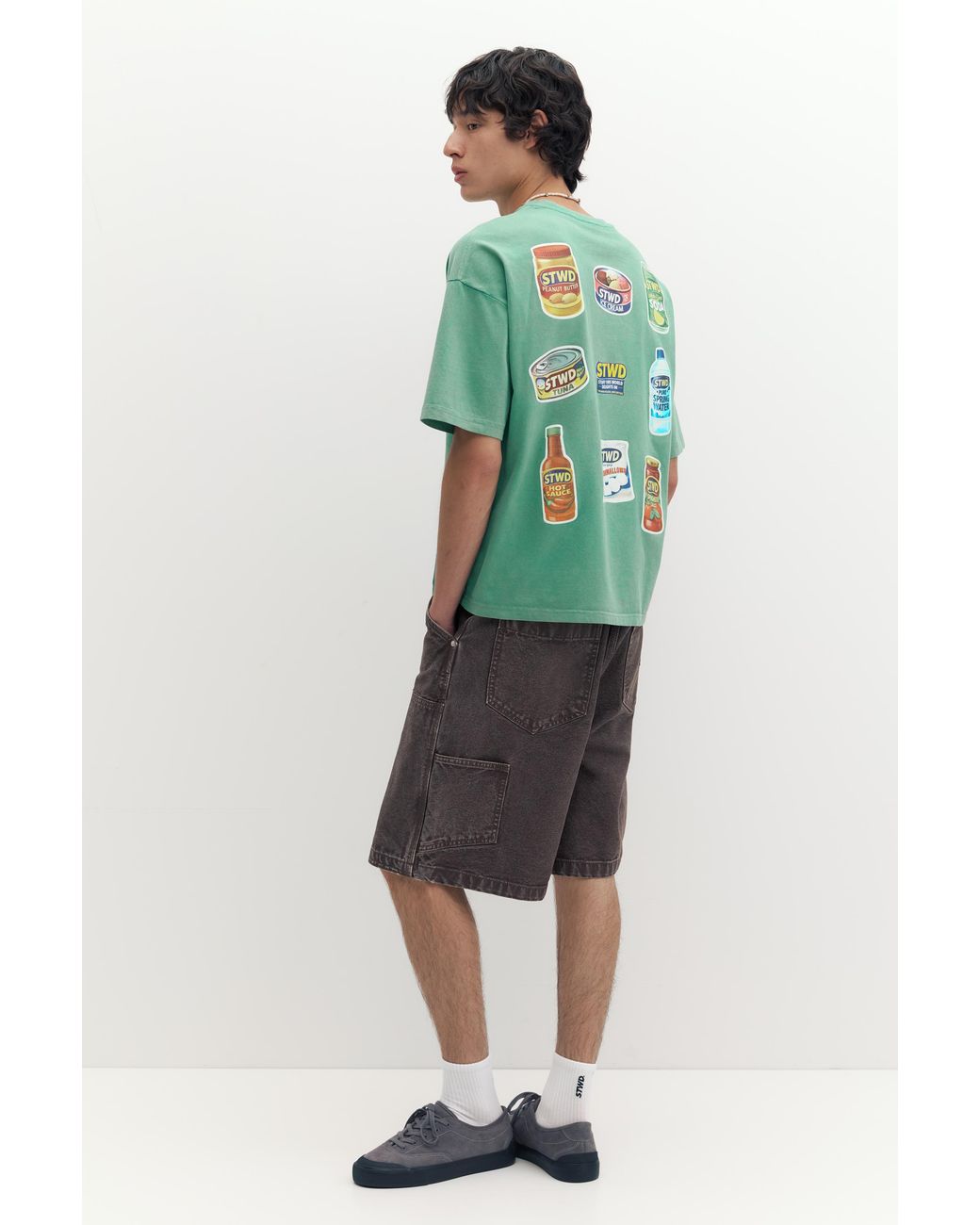 Pull&Bear Stwd T-Shirt Met Print in het Green voor heren