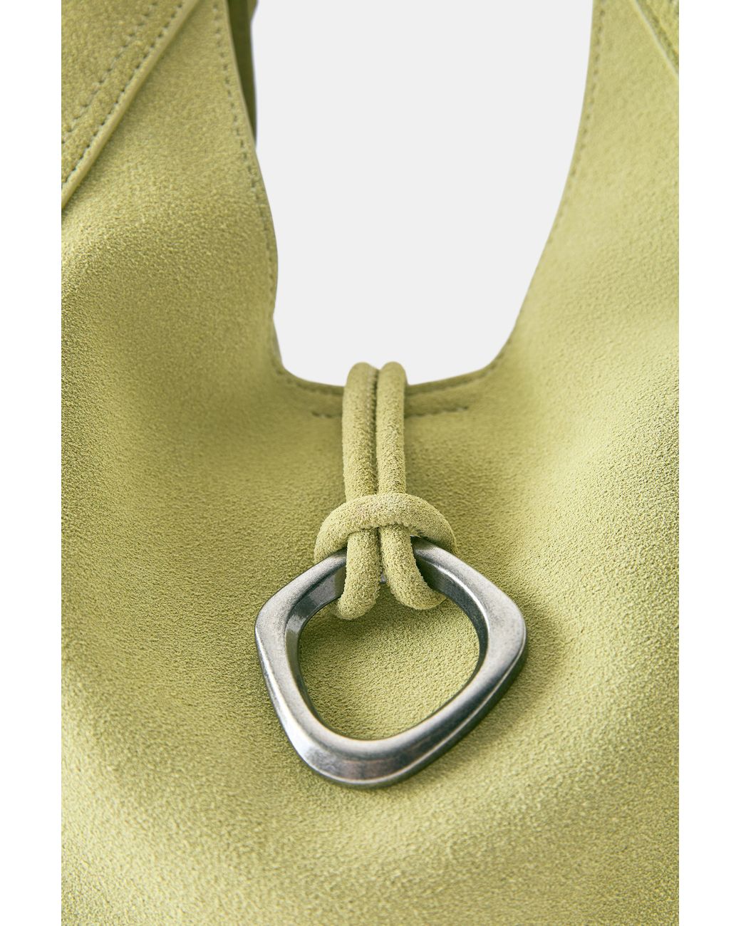 Pull&Bear Green Leather Ring Shopper Bag
