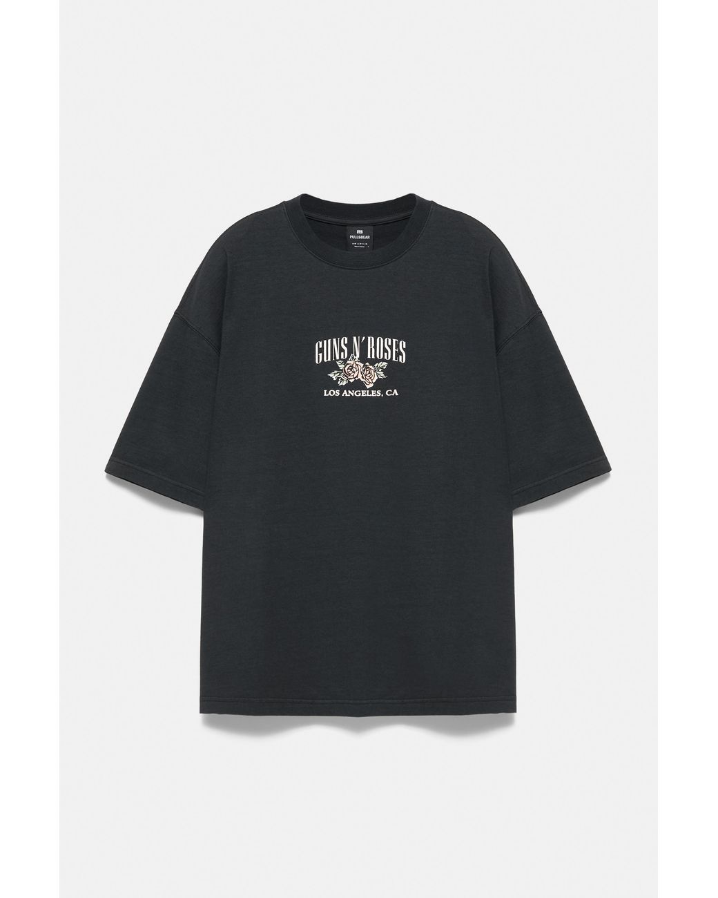 Pull&Bear Black Relaxed Fit Guns N' Roses T-Shirt for men