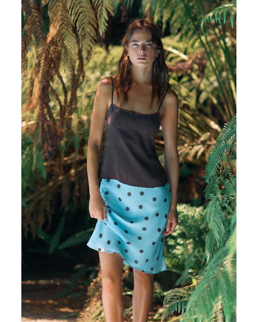 Pull&Bear Green Midirock Mit Tupfen