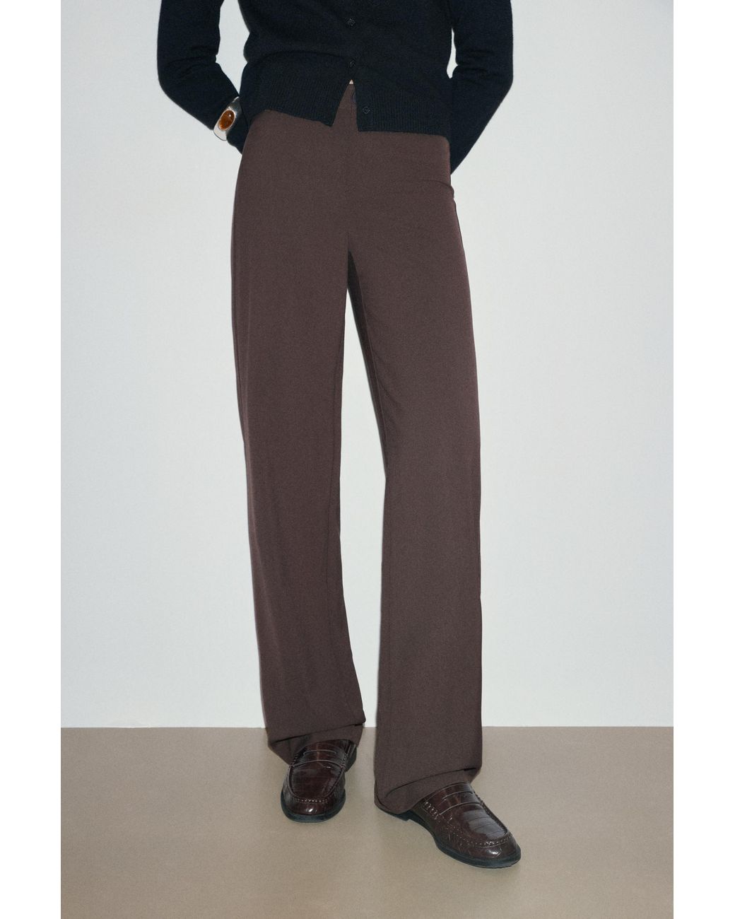 Pull&Bear Brown Full Length Smart Trousers