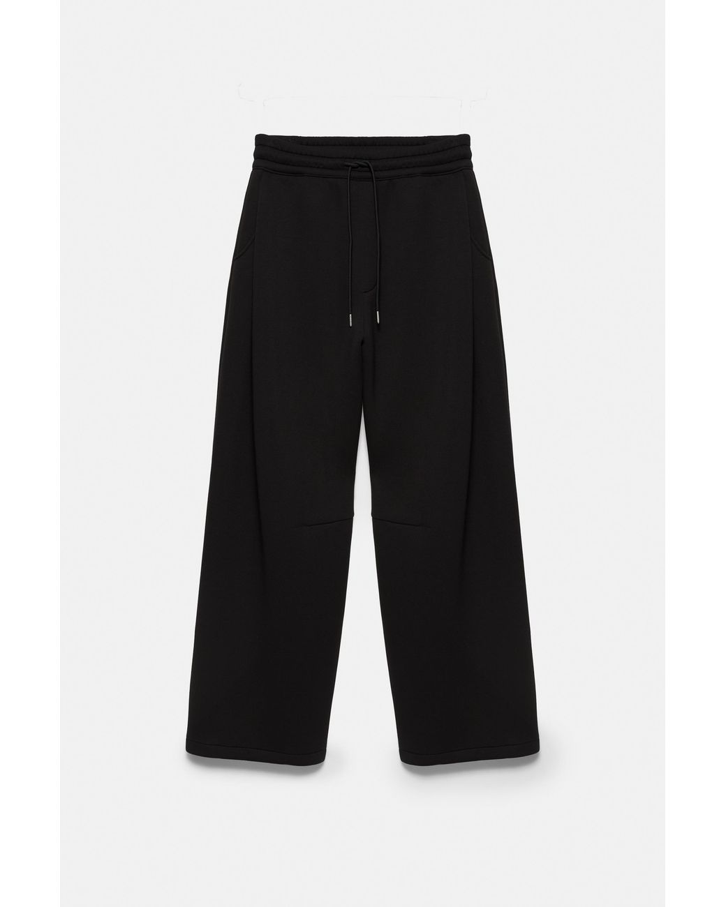 Pull&Bear Black Neoprene-Effect Darted Trousers for men