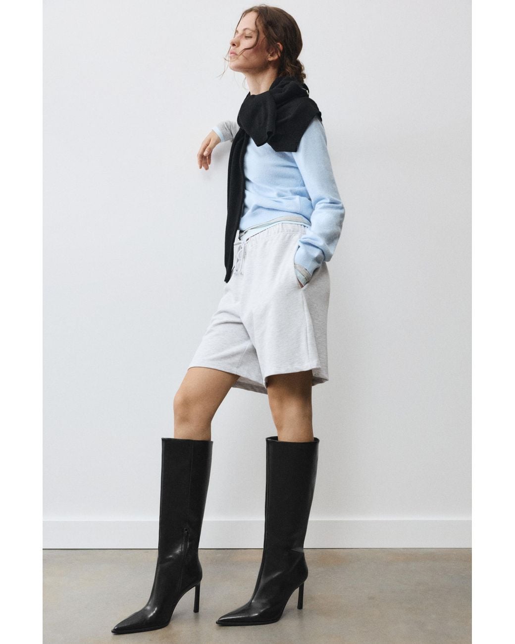 Pull&Bear Black High-Heel Boots