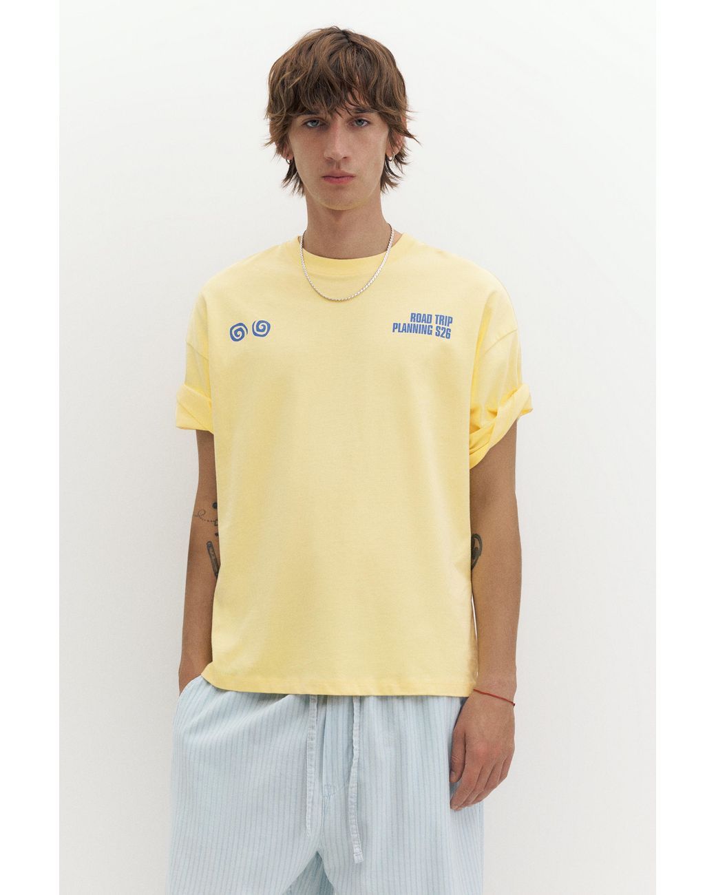Pull&Bear Multicolor Stwd Road Trip Graphic T-Shirt for men