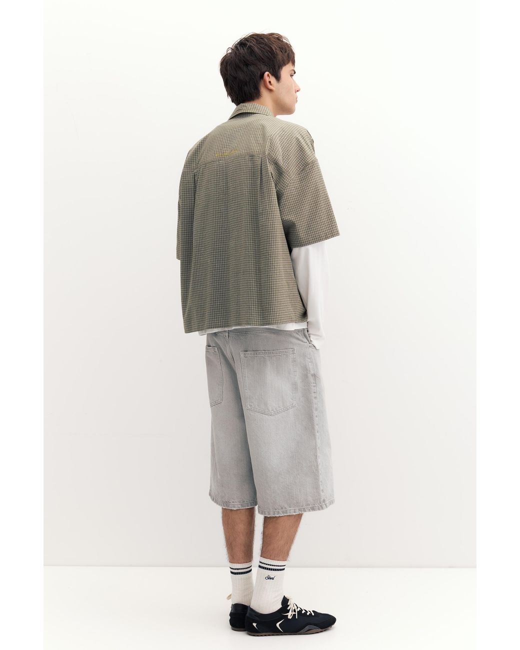 Camicia A Maniche Corte A Quadri di Pull&Bear in Natural da Uomo