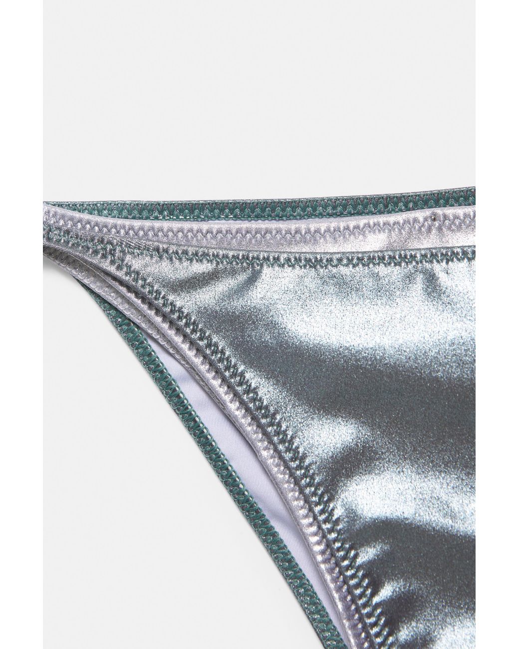 Pull&Bear Blue Metallic Double Bikini Bottoms