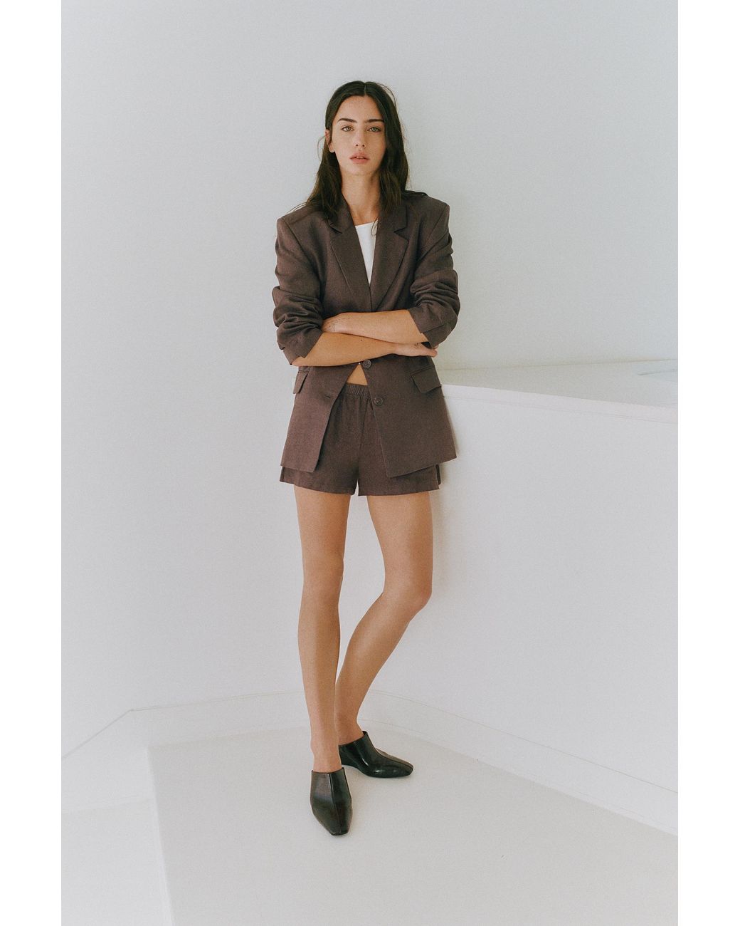 Pull&Bear Multicolor 100% Linen Fitted Blazer