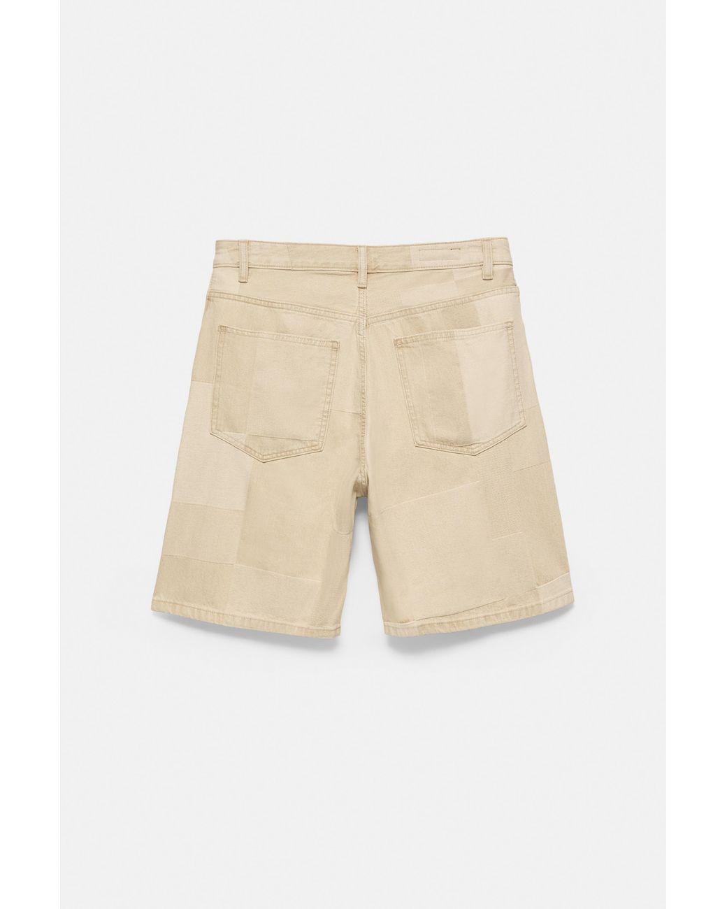Pull&Bear Natural Jacquard Denim Bermuda Shorts for men