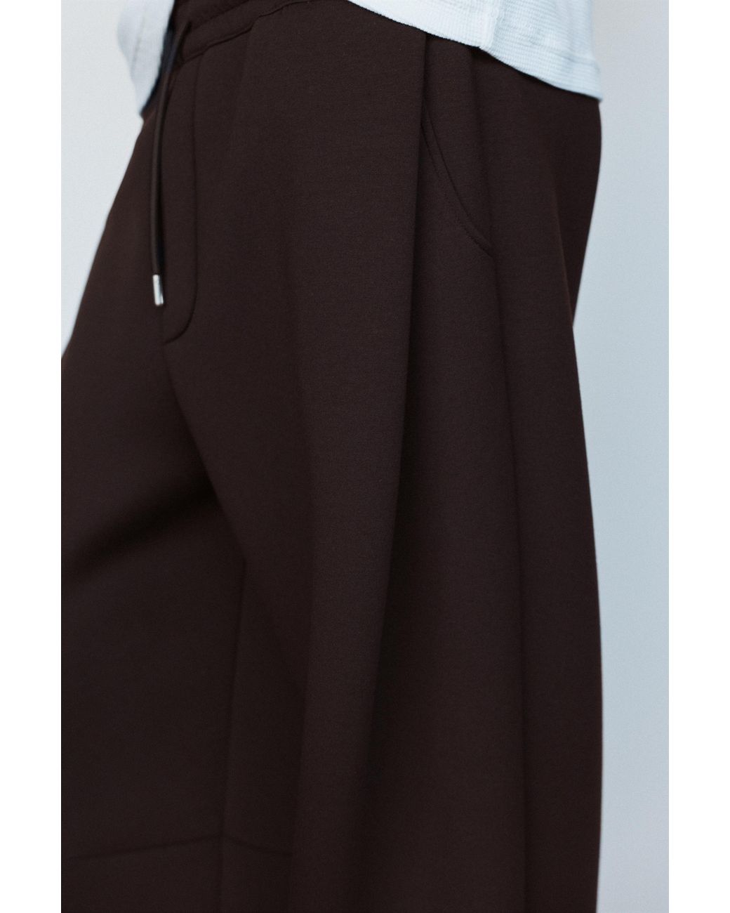 Pull&Bear Black Neoprene Darted Trousers for men