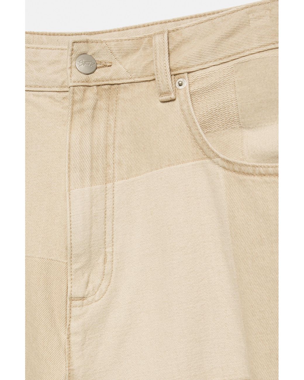 Pull&Bear Natural Jacquard Denim Bermuda Shorts for men