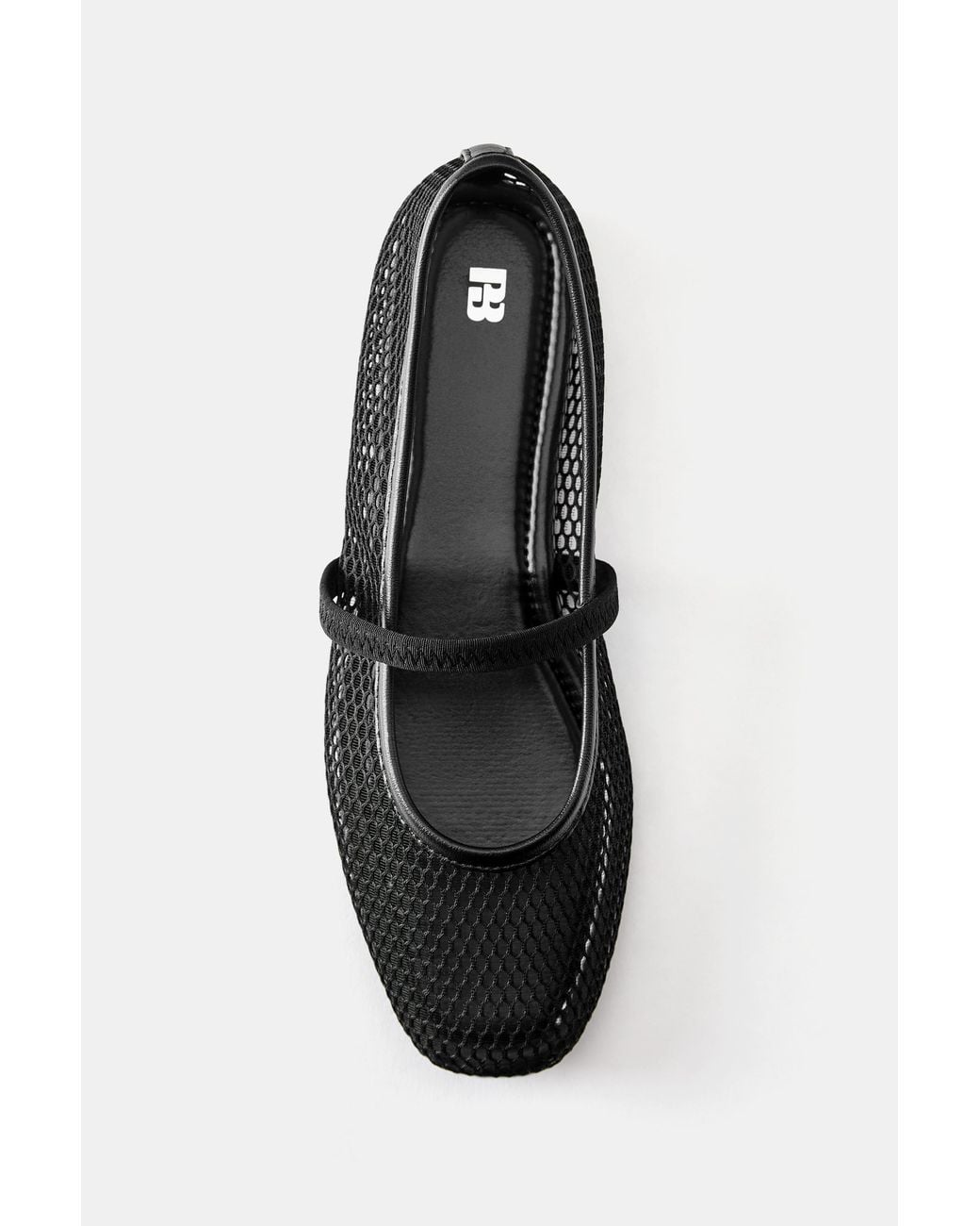 Pull&Bear White Mesh Ballet Flats
